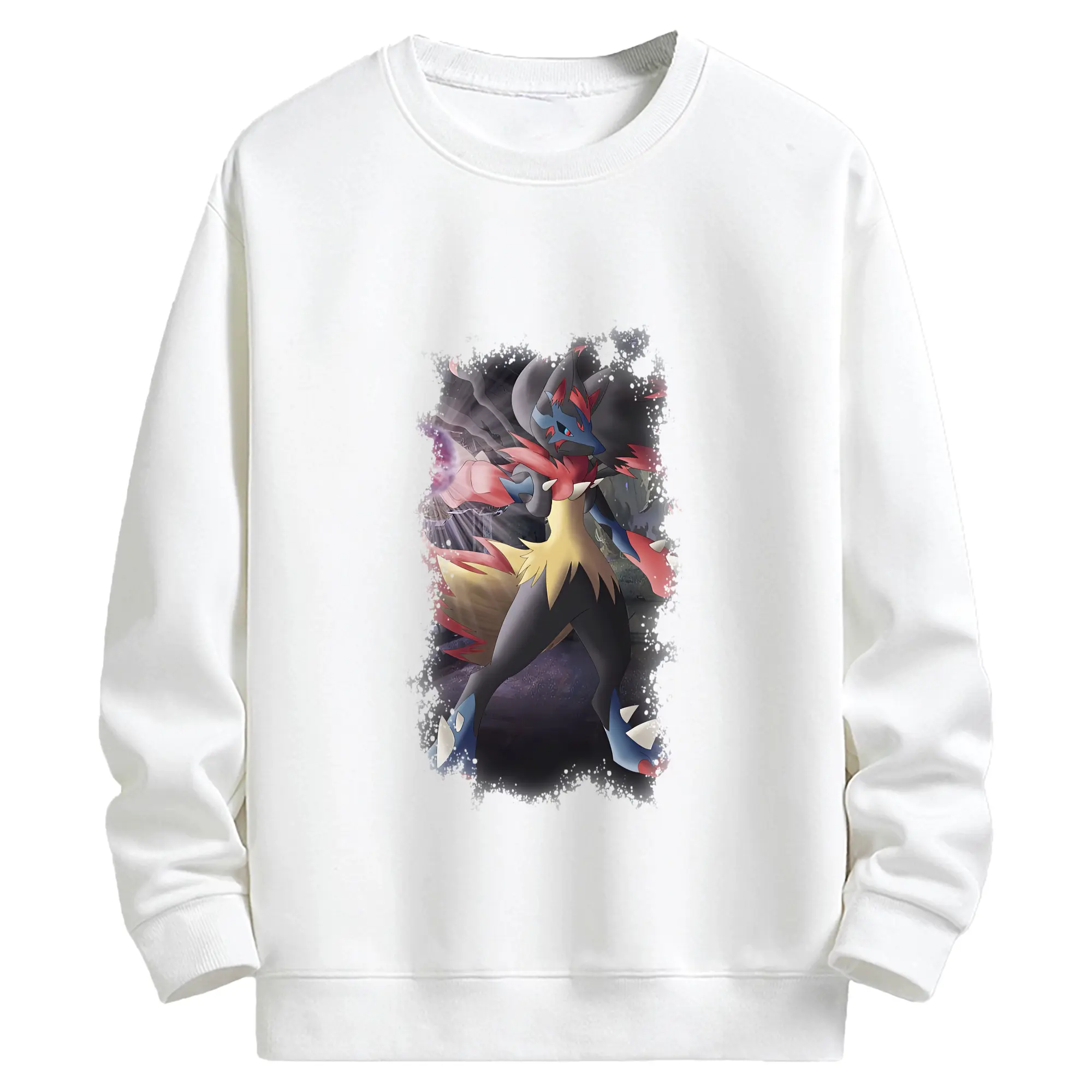 ポケモン グッズ,ルカリオ - キッズ クルーネックスウェットシャツ ・ フロントプリント ・ 綿80％ ポリエステル20％ ・ 快適 通学 スポーツ 日常使い お散歩用