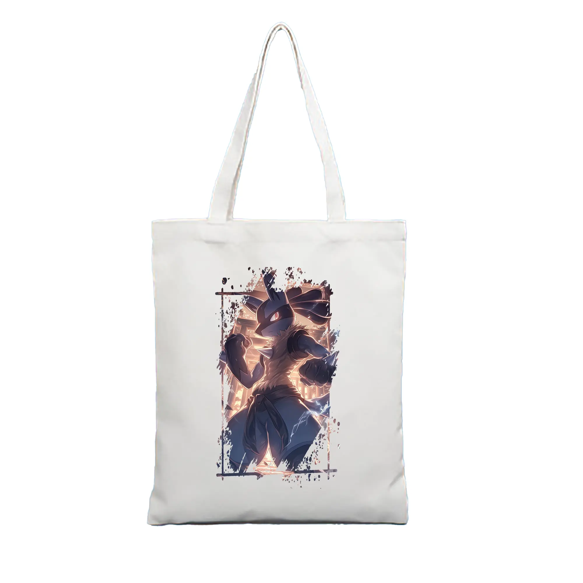 ポケモン グッズ,ルカリオ - 縦型キャンバス手提げバッグ（トートバッグ） ・ キャンバス素材 ・ ショッピング用 ・ 軽量 丈夫 お手入れ簡単