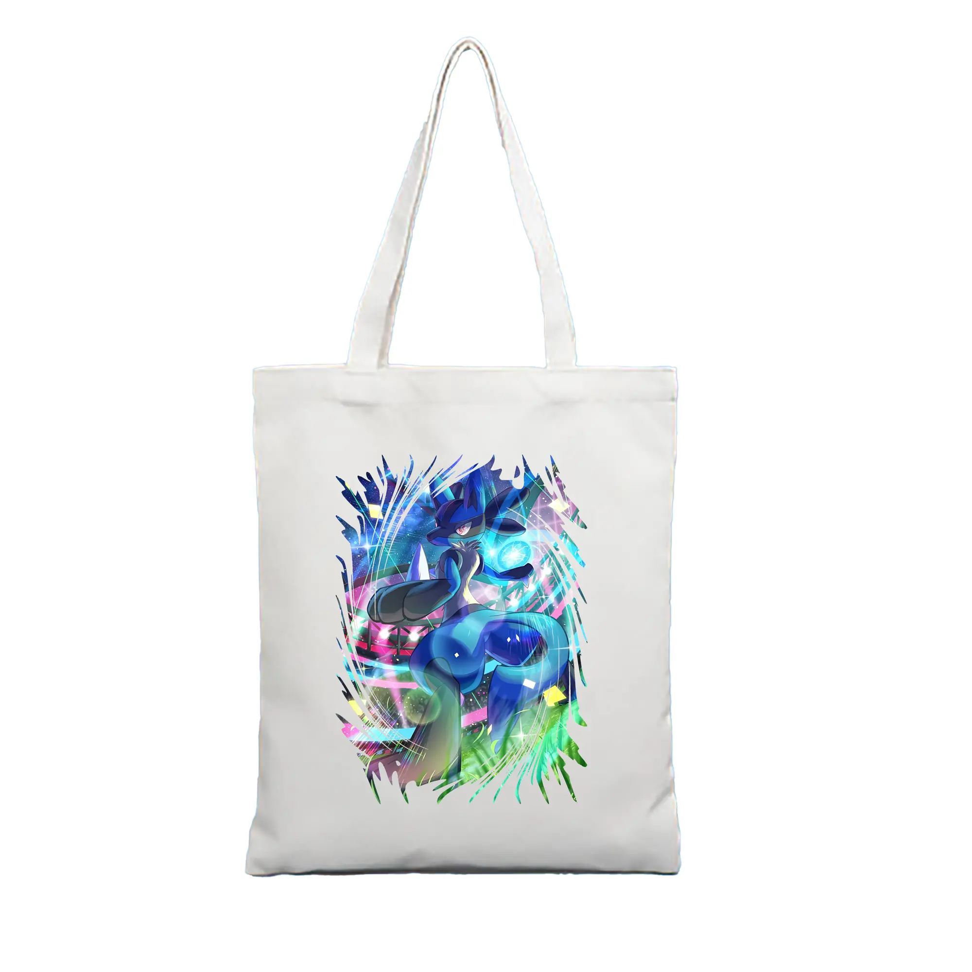 ポケモン グッズ,ルカリオ - 縦型キャンバス手提げバッグ（トートバッグ） ・ キャンバス素材 ・ ショッピング用 ・ 軽量 丈夫 お手入れ簡単