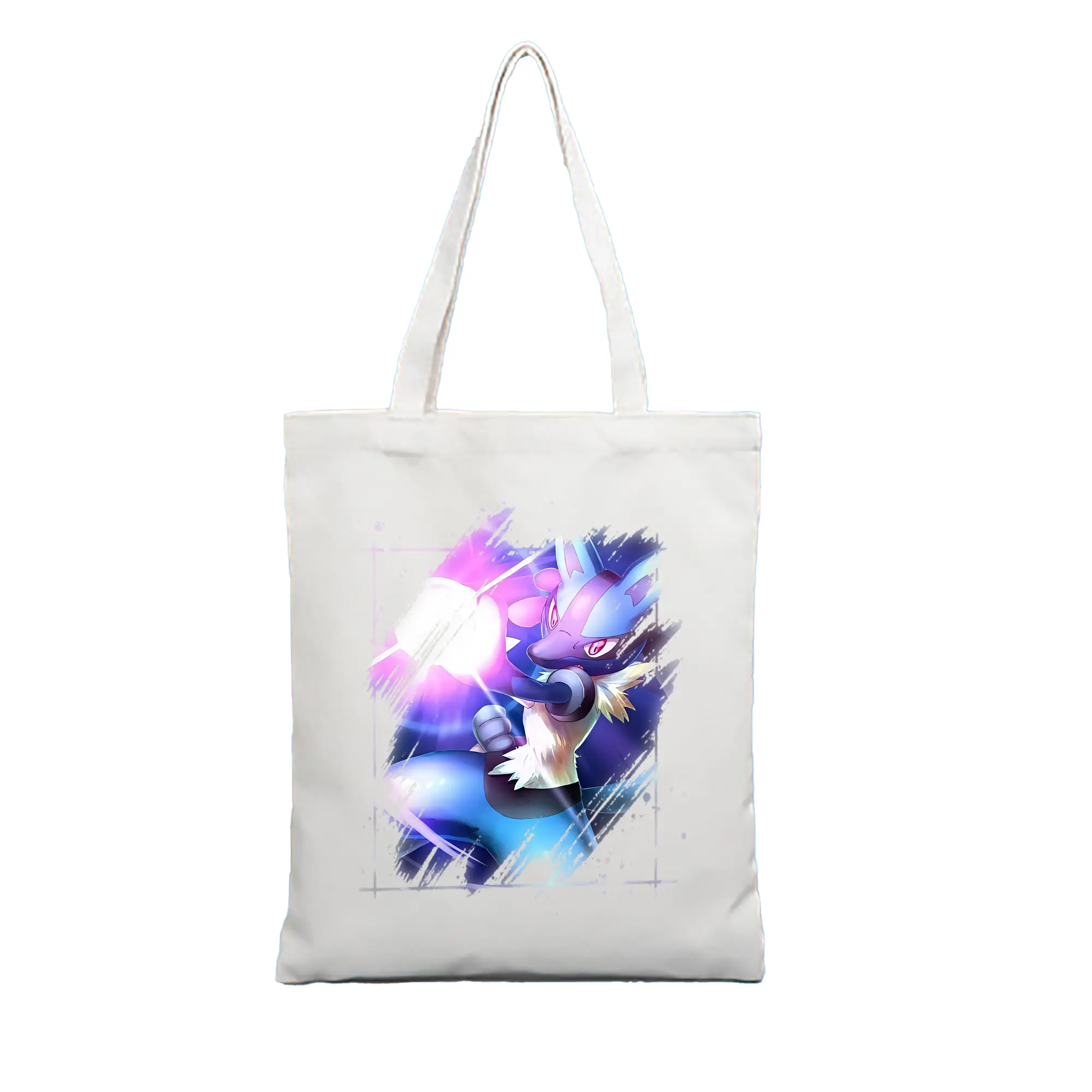 ポケモン グッズ,ルカリオ - 縦型キャンバス手提げバッグ（トートバッグ） ・ キャンバス素材 ・ ショッピング用 ・ 軽量 丈夫 お手入れ簡単