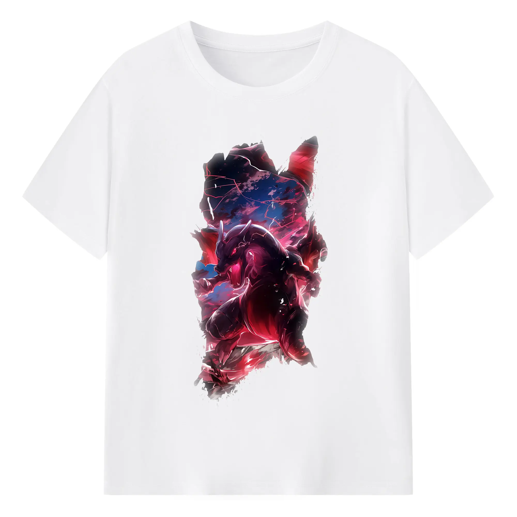 ポケモン グッズ,リザードン - 綿100％ 半袖Tシャツ ・ フロントプリント ・ 快適 通気性 ・ 日常使い 散歩 スポーツ用