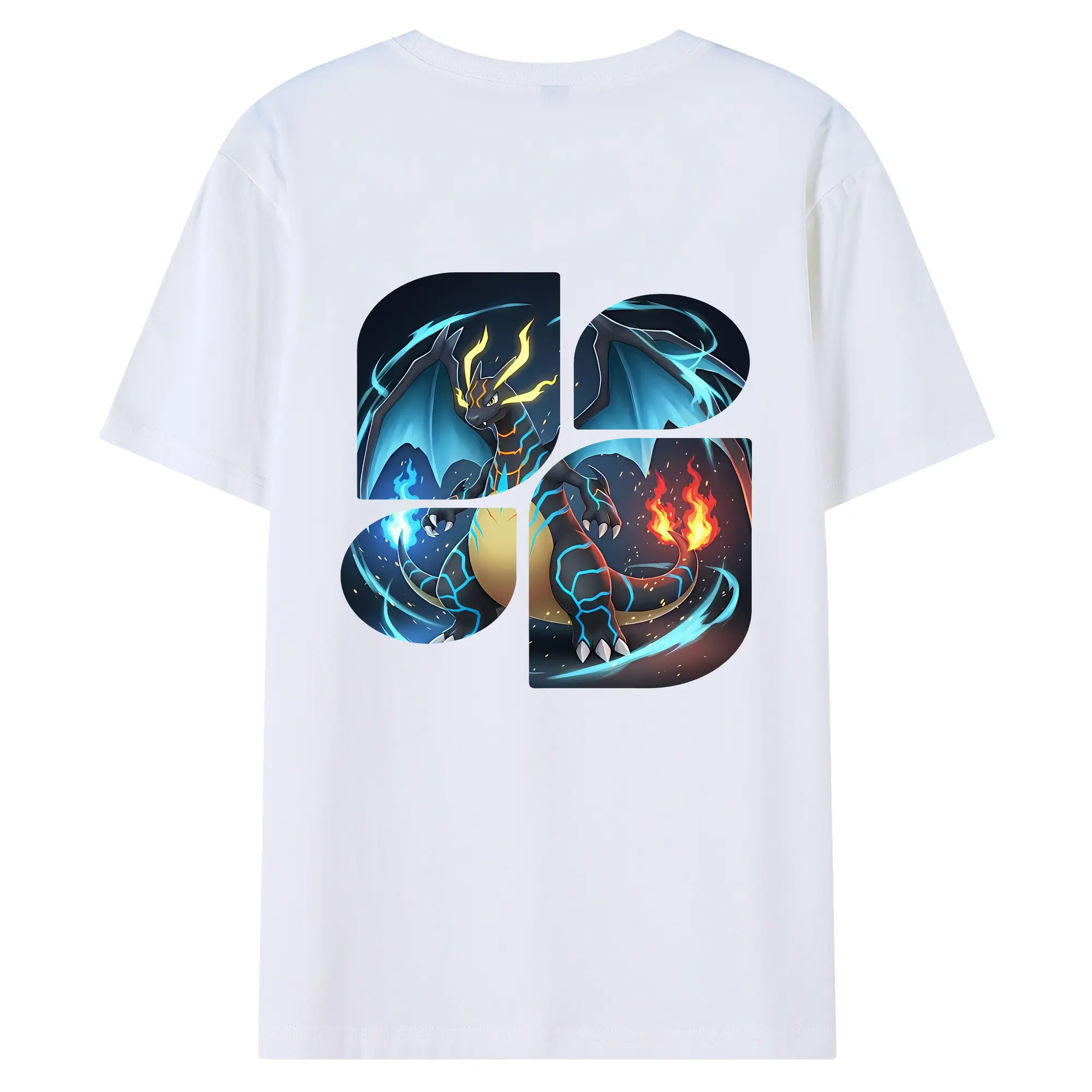 ポケモン グッズ,リザードン - 綿100％ 半袖Tシャツ ・ バックプリント ・ 快適 通気性 ・ 日常使い 散歩 スポーツ用