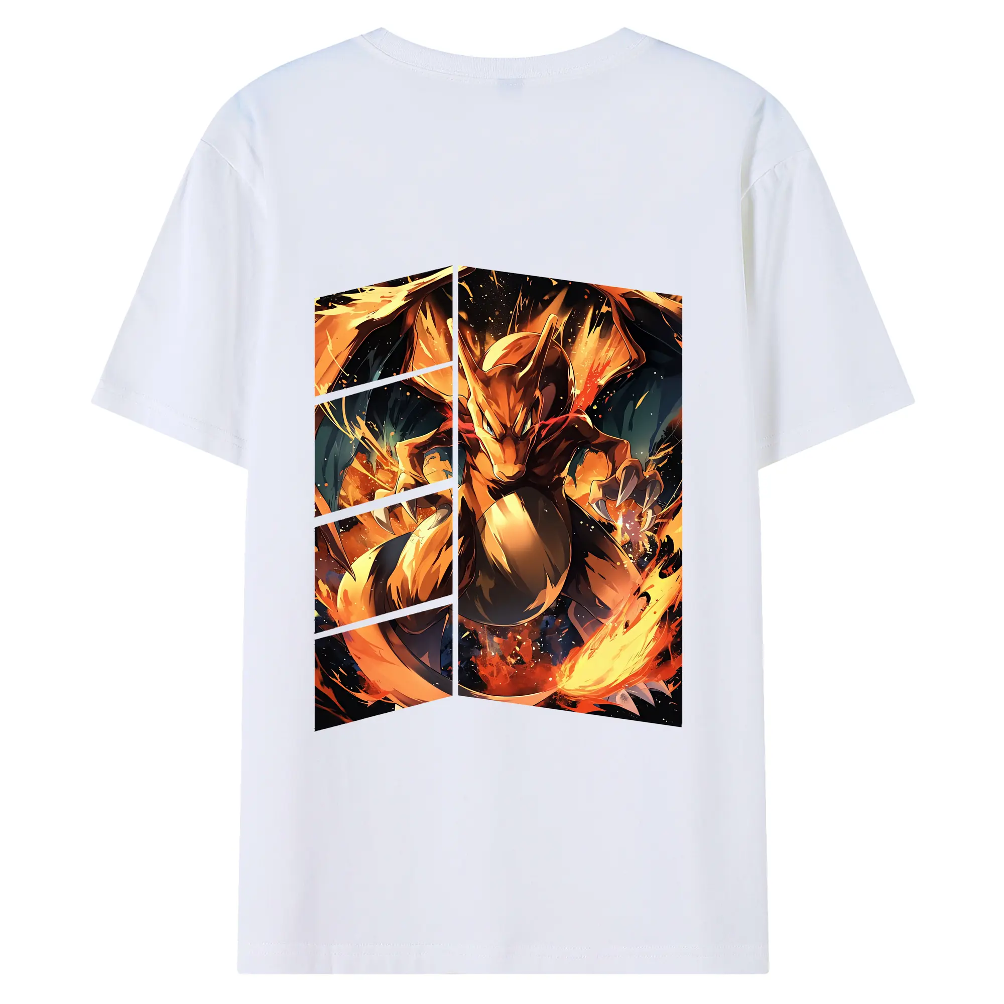 ポケモン グッズ,リザードン - 綿100％ 半袖Tシャツ ・ バックプリント ・ 快適 通気性 ・ 日常使い 散歩 スポーツ用