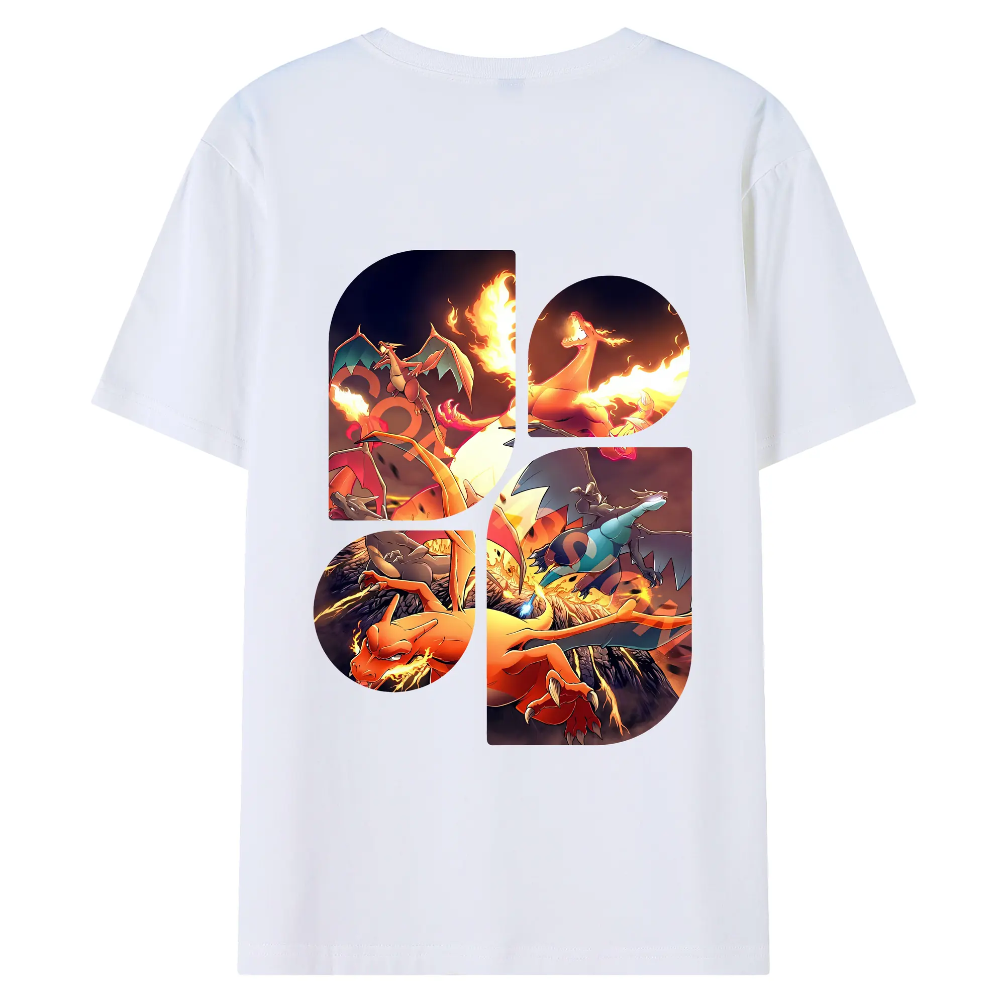 ポケモン グッズ,リザードン - 綿100％ 半袖Tシャツ ・ バックプリント ・ 快適 通気性 ・ 日常使い 散歩 スポーツ用