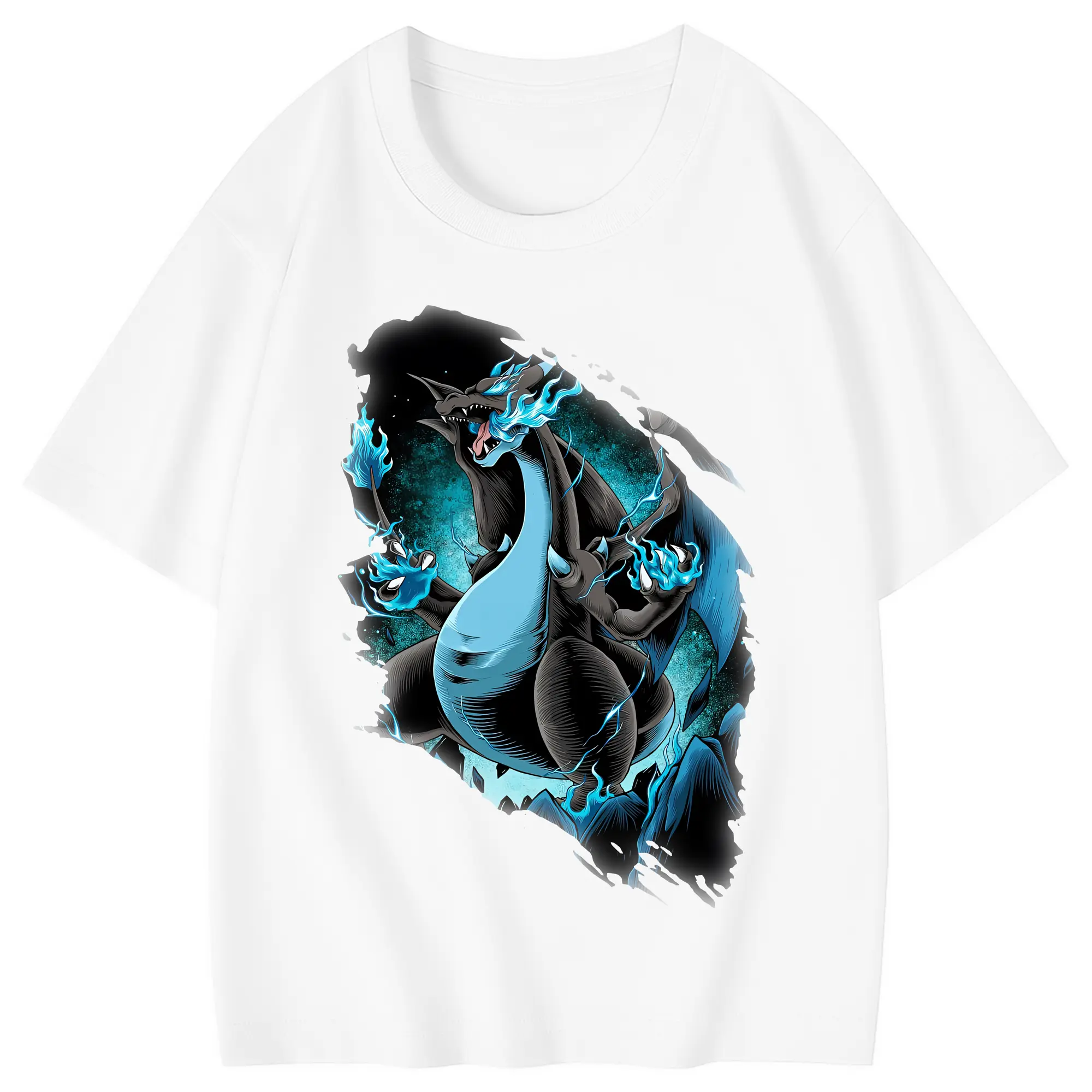 ポケモン グッズ,リザードン - 綿100％ キッズTシャツ ・ フロントプリント ・ 快適 通気性 ・ スポーツ カジュアル 散歩用