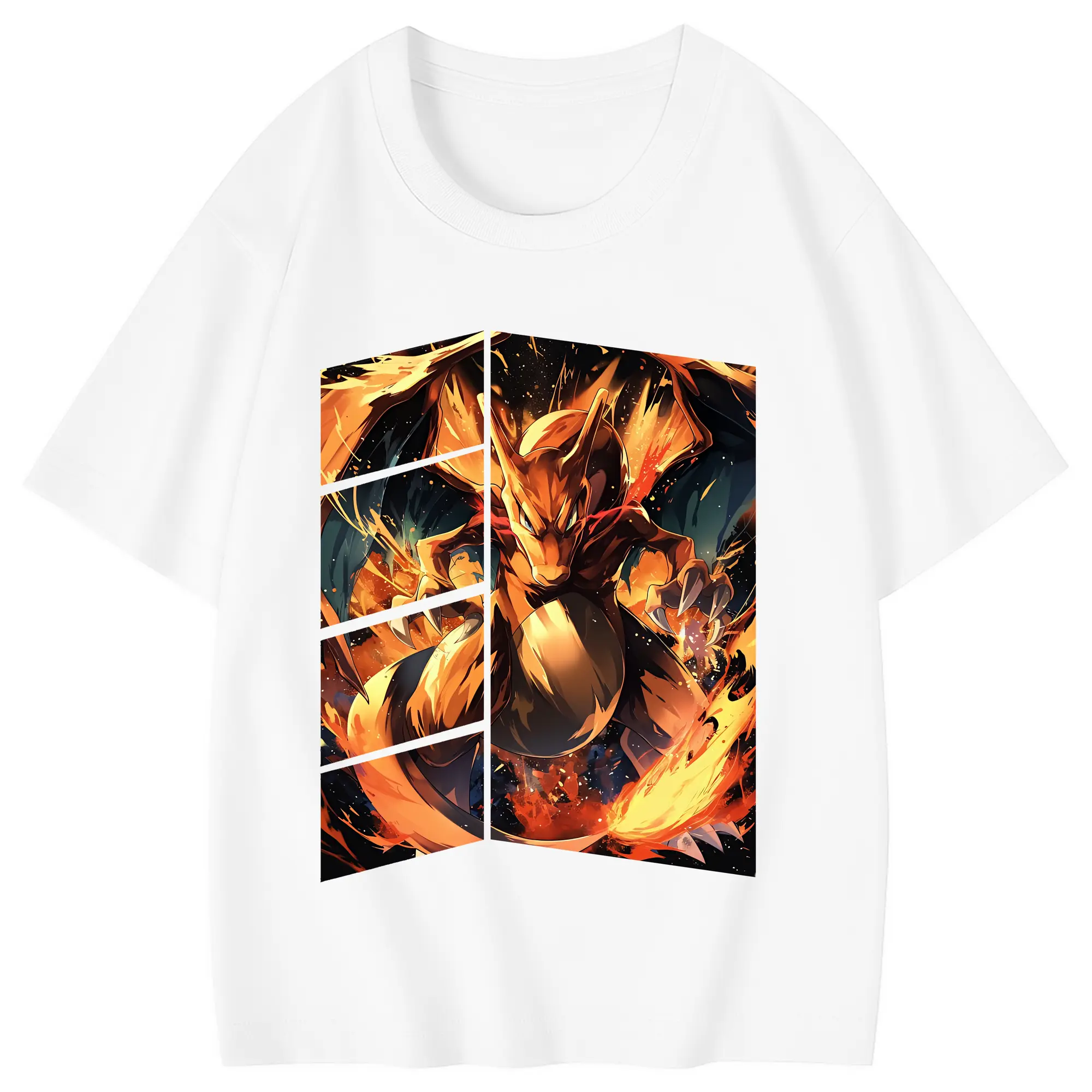 ポケモン グッズ,リザードン - 綿100％ キッズTシャツ ・ フロントプリント ・ 快適 通気性 ・ スポーツ カジュアル 散歩用