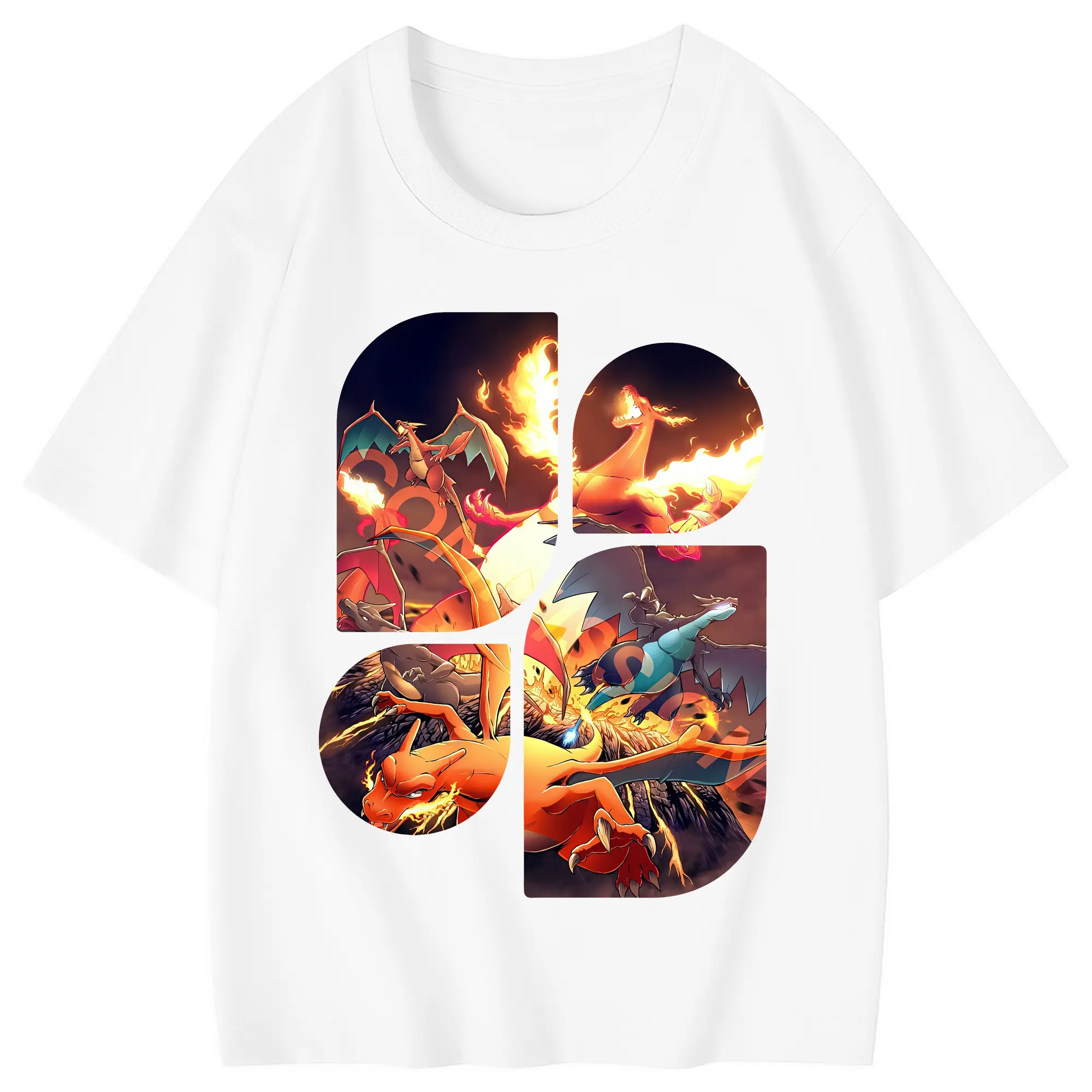 ポケモン グッズ,リザードン - 綿100％ キッズTシャツ ・ フロントプリント ・ 快適 通気性 ・ スポーツ カジュアル 散歩用