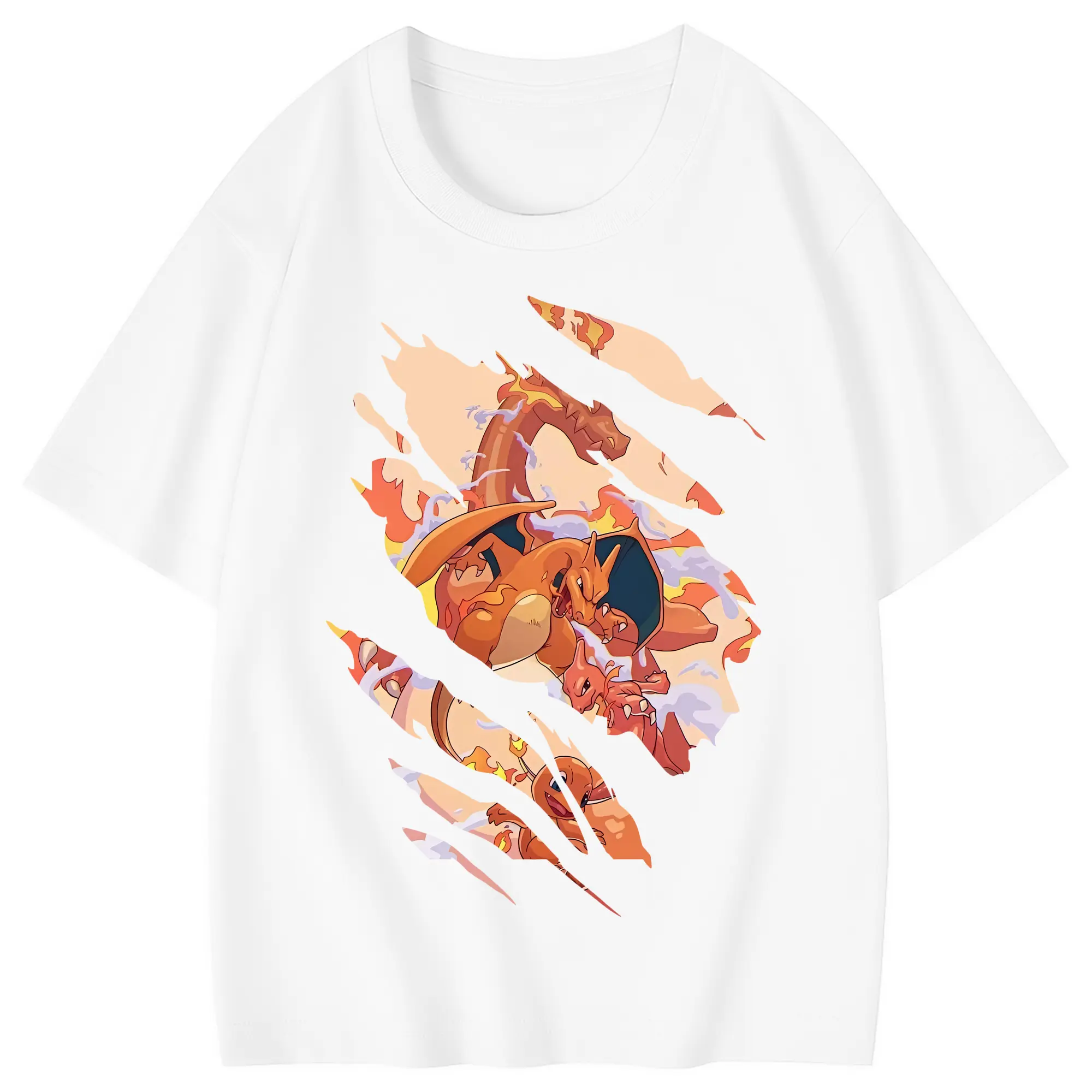 ポケモン グッズ,リザードン - 綿100％ キッズTシャツ ・ フロントプリント ・ 快適 通気性 ・ スポーツ カジュアル 散歩用