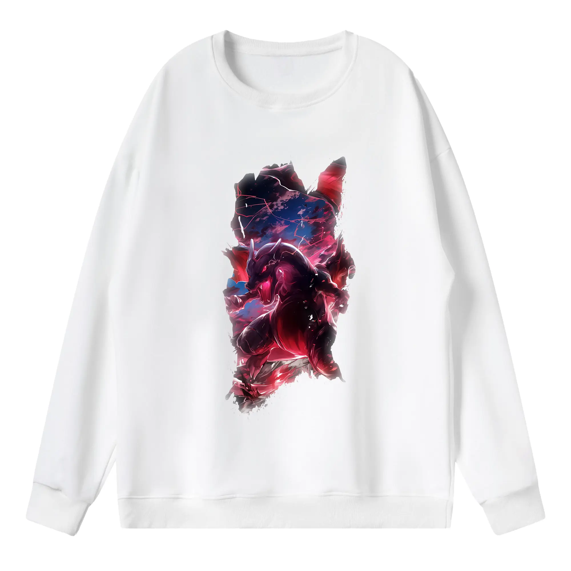 ポケモン グッズ,リザードン - 薄手 クルーネック スウェット 裏毛260g · ポリエステル 春秋向け カジュアル 男女兼用 · トレーナー デイリー スポーツ 散歩に最適