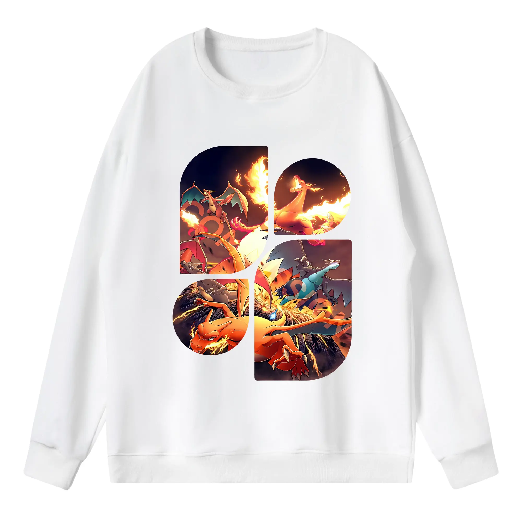 ポケモン グッズ,リザードン - 薄手 クルーネック スウェット 裏毛260g · ポリエステル 春秋向け カジュアル 男女兼用 · トレーナー デイリー スポーツ 散歩に最適