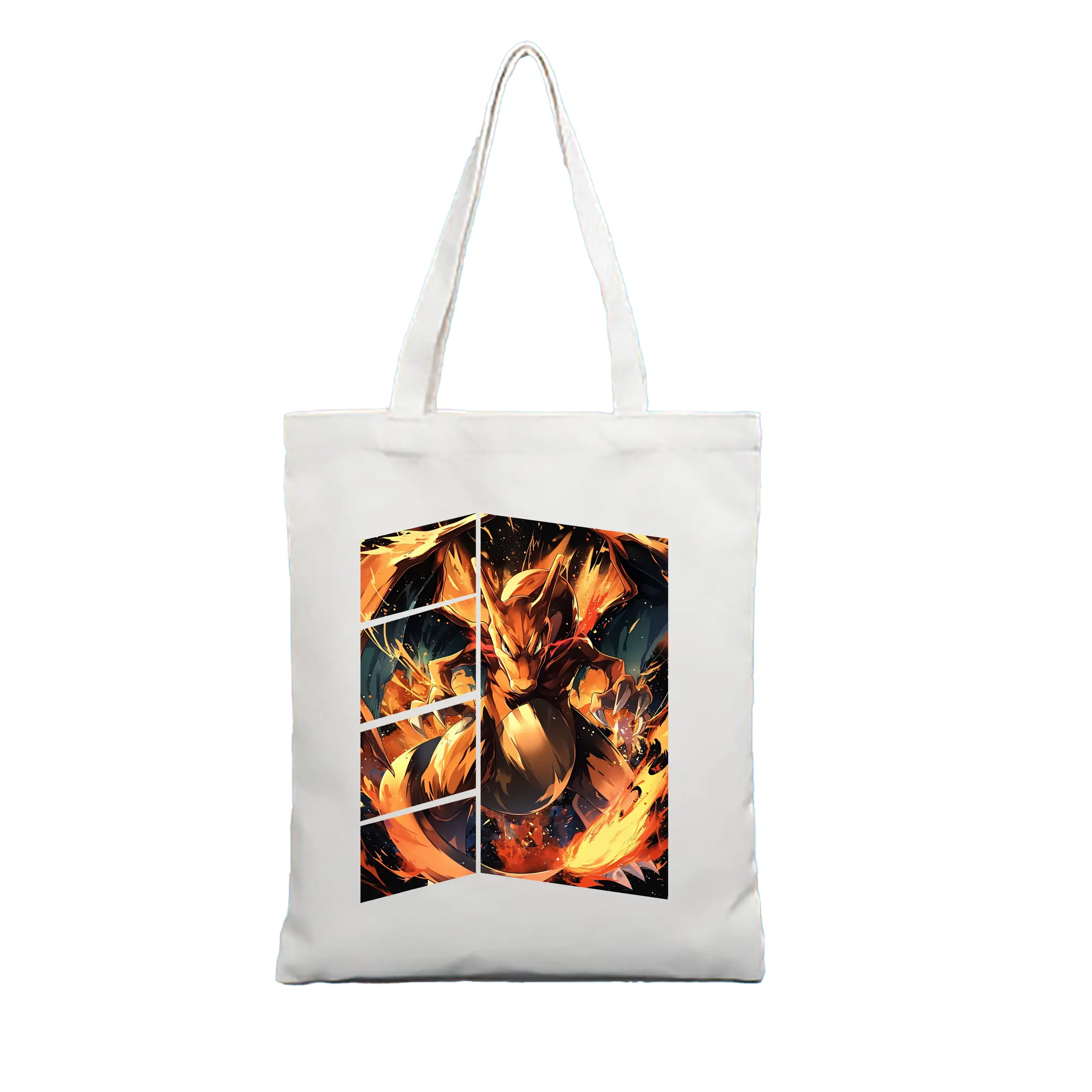 ポケモン グッズ,リザードン - 縦型キャンバス手提げバッグ（トートバッグ） ・ キャンバス素材 ・ ショッピング用 ・ 軽量 丈夫 お手入れ簡単