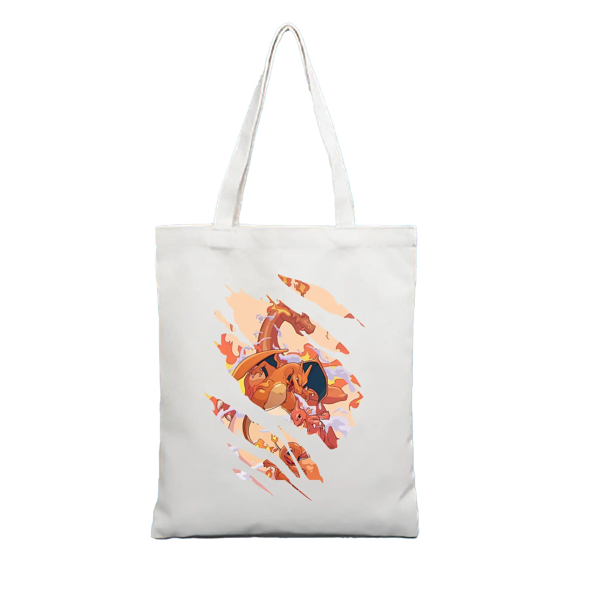 ポケモン グッズ,リザードン - 縦型キャンバス手提げバッグ（トートバッグ） ・ キャンバス素材 ・ ショッピング用 ・ 軽量 丈夫 お手入れ簡単