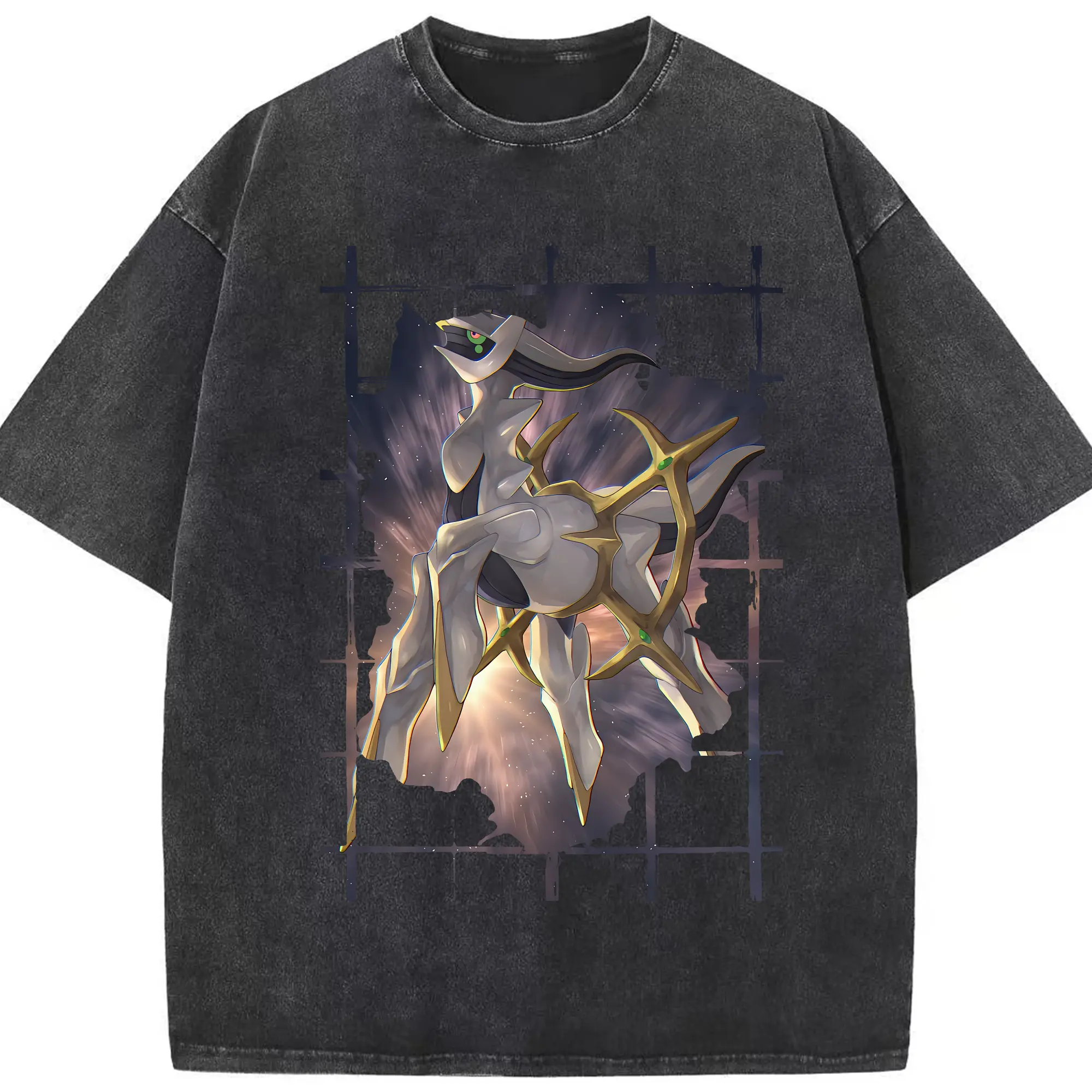 ポケモン グッズ,アルセウス - 綿100％ ヴィンテージ風 半袖Tシャツ ・ フロントプリント ・ 柔らか肌触り ・ 通気性 快適 ・ スポーツ カジュアル 外出用