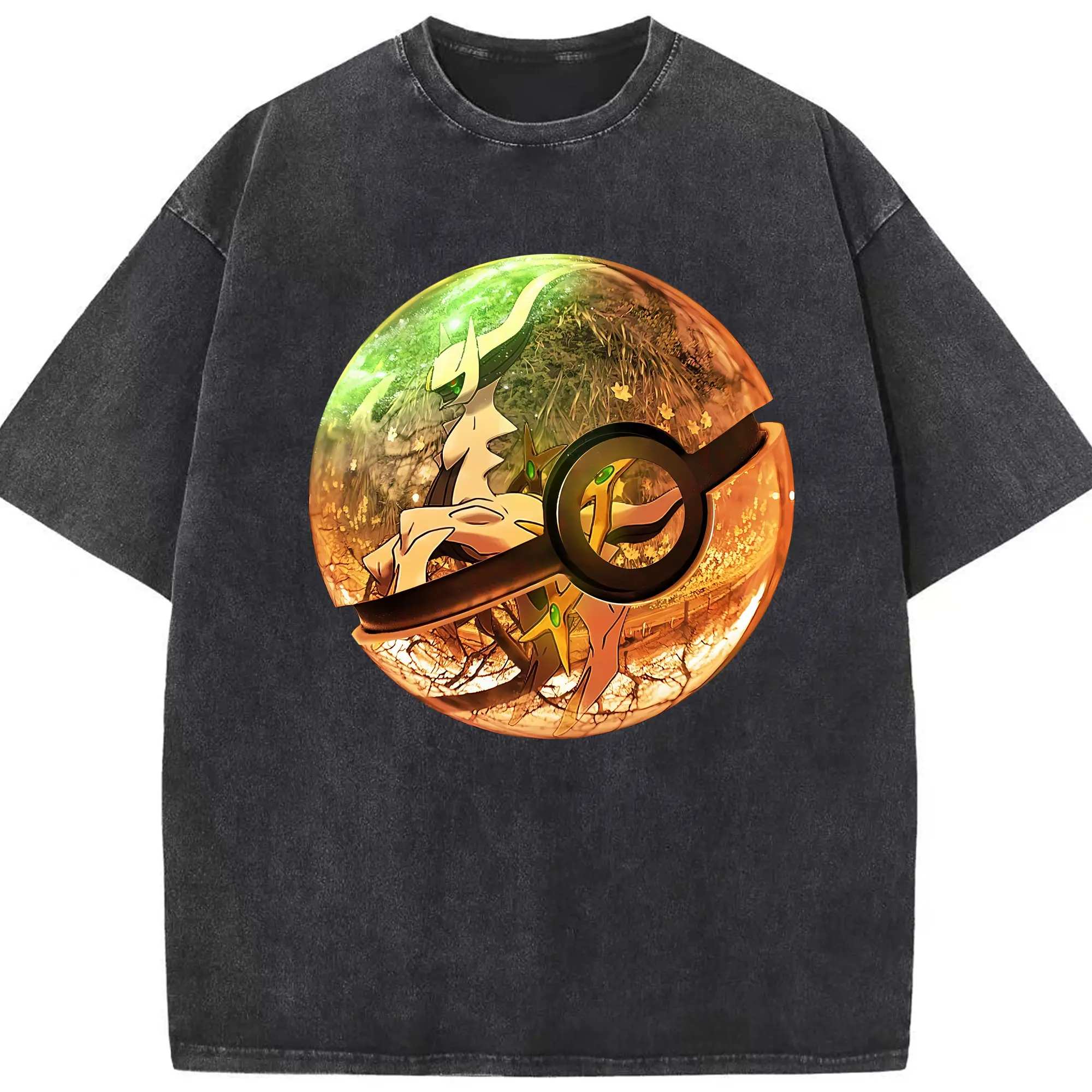 ポケモン グッズ,アルセウス - 綿100％ ヴィンテージ風 半袖Tシャツ ・ フロントプリント ・ 柔らか肌触り ・ 通気性 快適 ・ スポーツ カジュアル 外出用