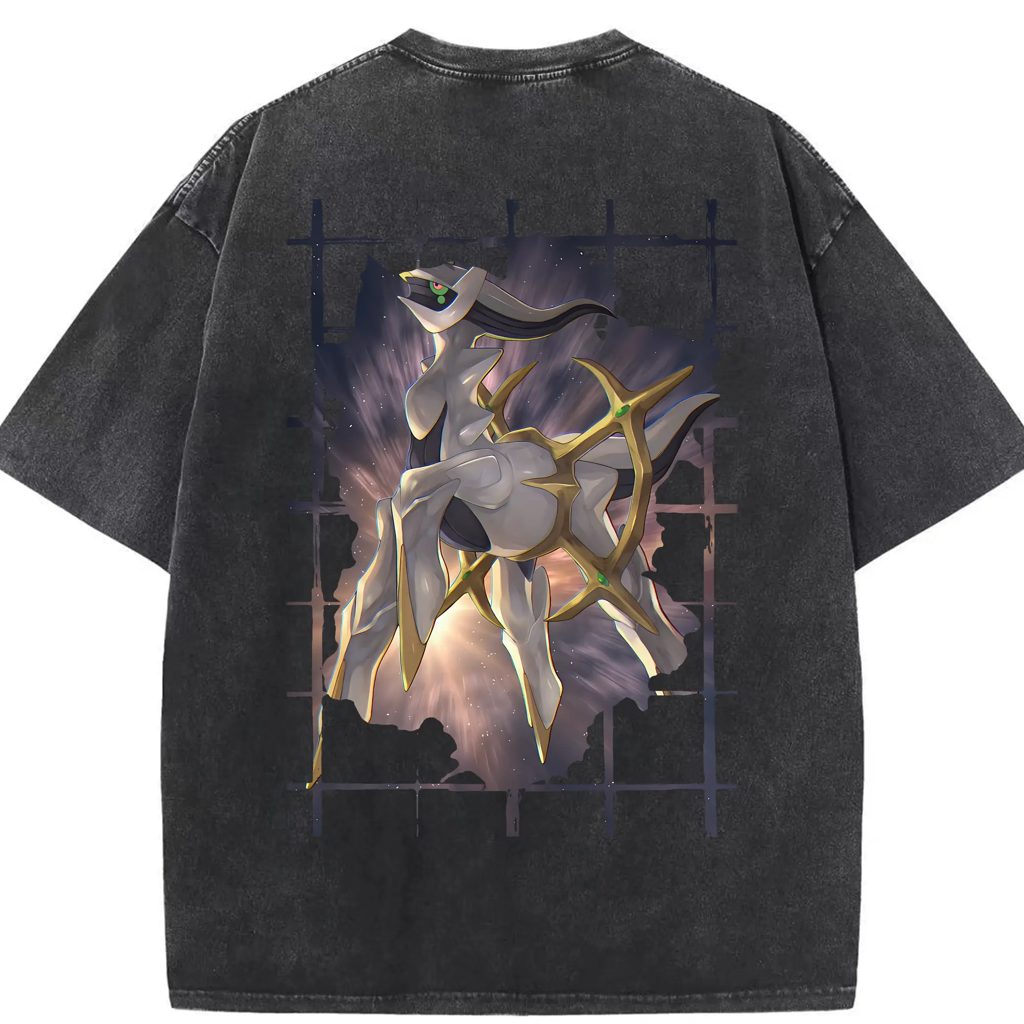 ポケモン グッズ,アルセウス - 綿100％ ヴィンテージ風 半袖Tシャツ ・ 背面プリント ・ 柔らか肌触り ・ 通気性 快適 ・ スポーツ カジュアル 外出用