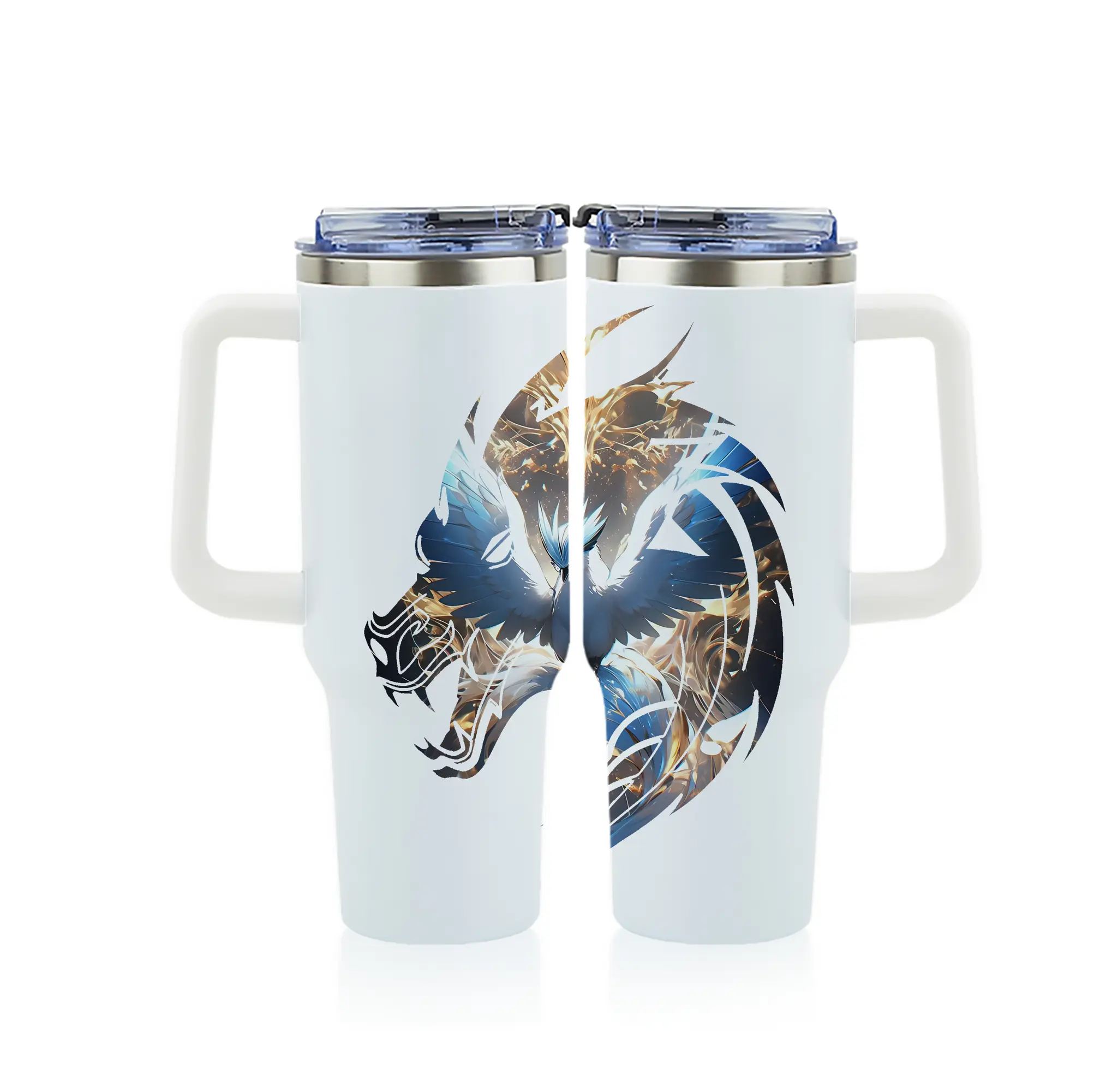 ポケモン グッズ,フリーザー - 1200mL フルプリント車用タンブラー ・ 304ステンレス 内側 ・ 201ステンレス 外側 ・ 保温 保冷 ・ 通勤 ドライブ アウトドア用