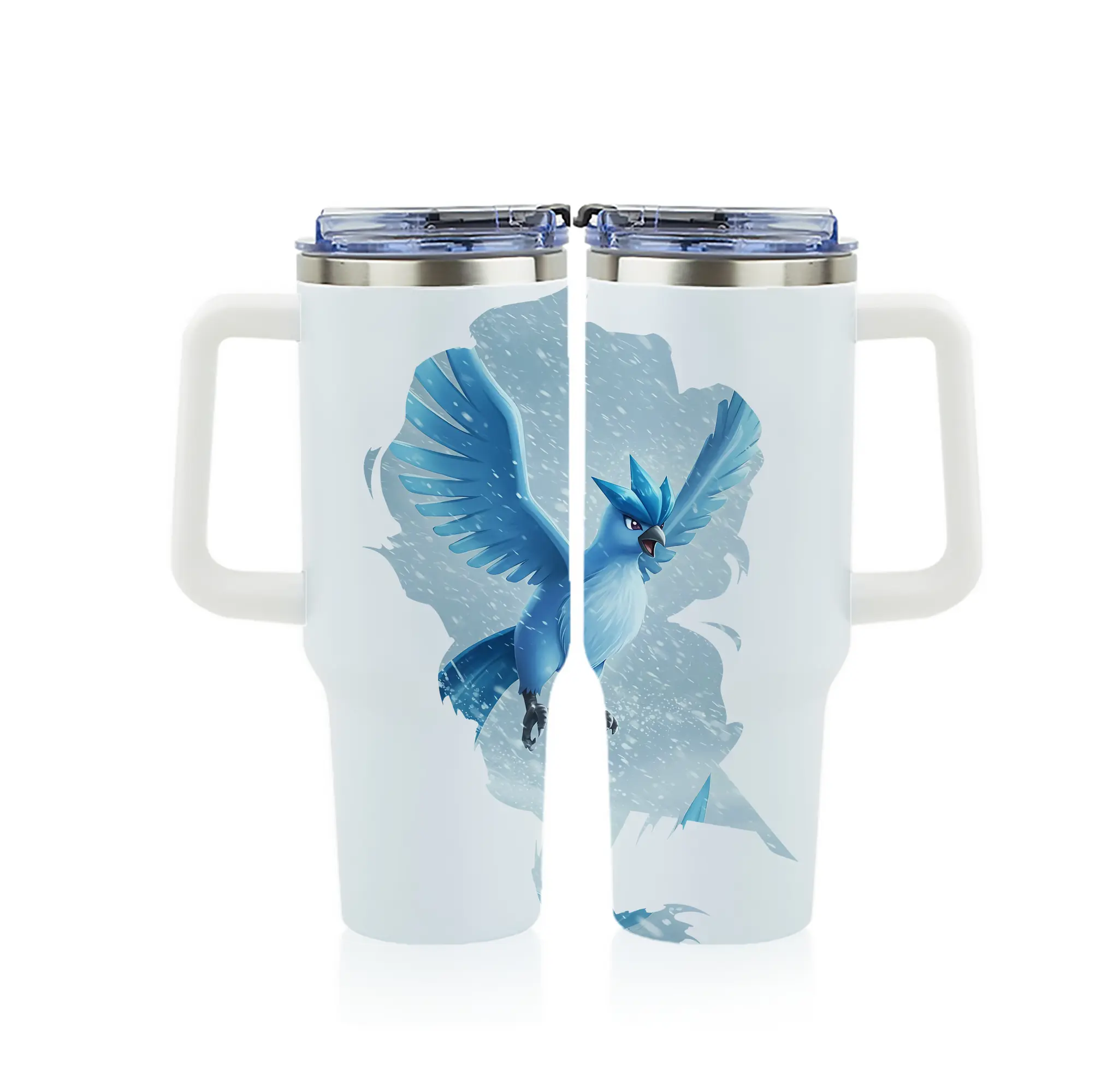 ポケモン グッズ,フリーザー - 1200mL フルプリント車用タンブラー ・ 304ステンレス 内側 ・ 201ステンレス 外側 ・ 保温 保冷 ・ 通勤 ドライブ アウトドア用