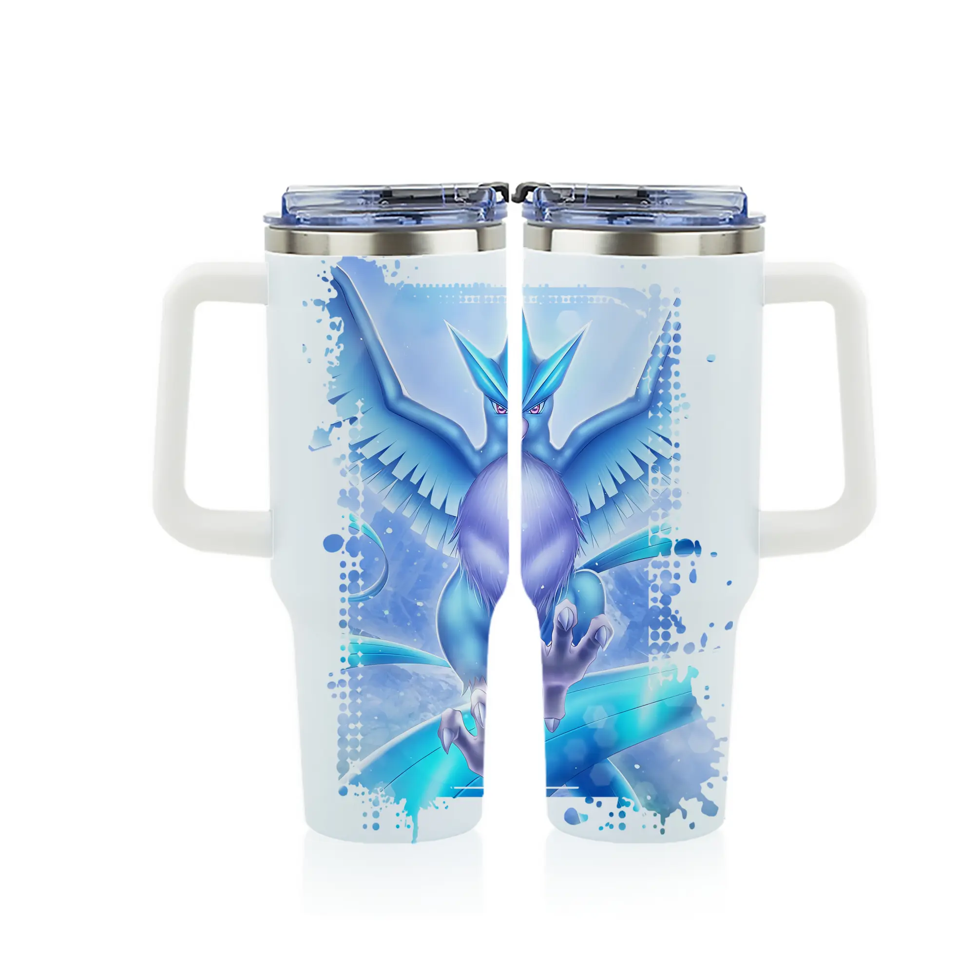 ポケモン グッズ,フリーザー - 1200mL フルプリント車用タンブラー ・ 304ステンレス 内側 ・ 201ステンレス 外側 ・ 保温 保冷 ・ 通勤 ドライブ アウトドア用