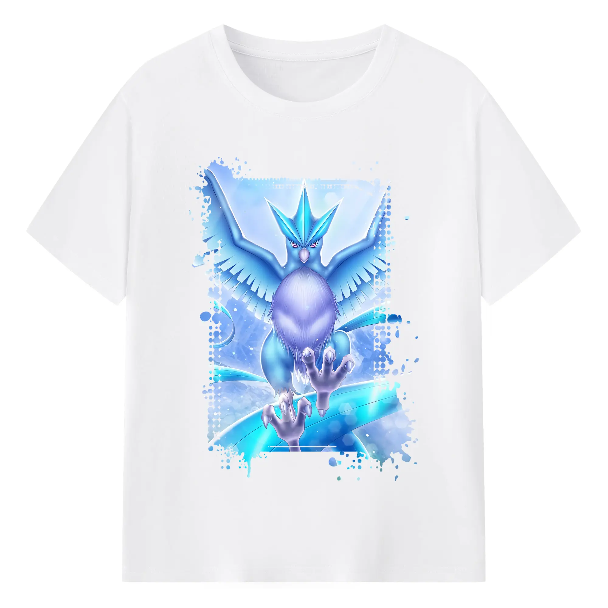 ポケモン グッズ,フリーザー - 綿100％ 半袖Tシャツ ・ フロントプリント ・ 快適 通気性 ・ 日常使い 散歩 スポーツ用