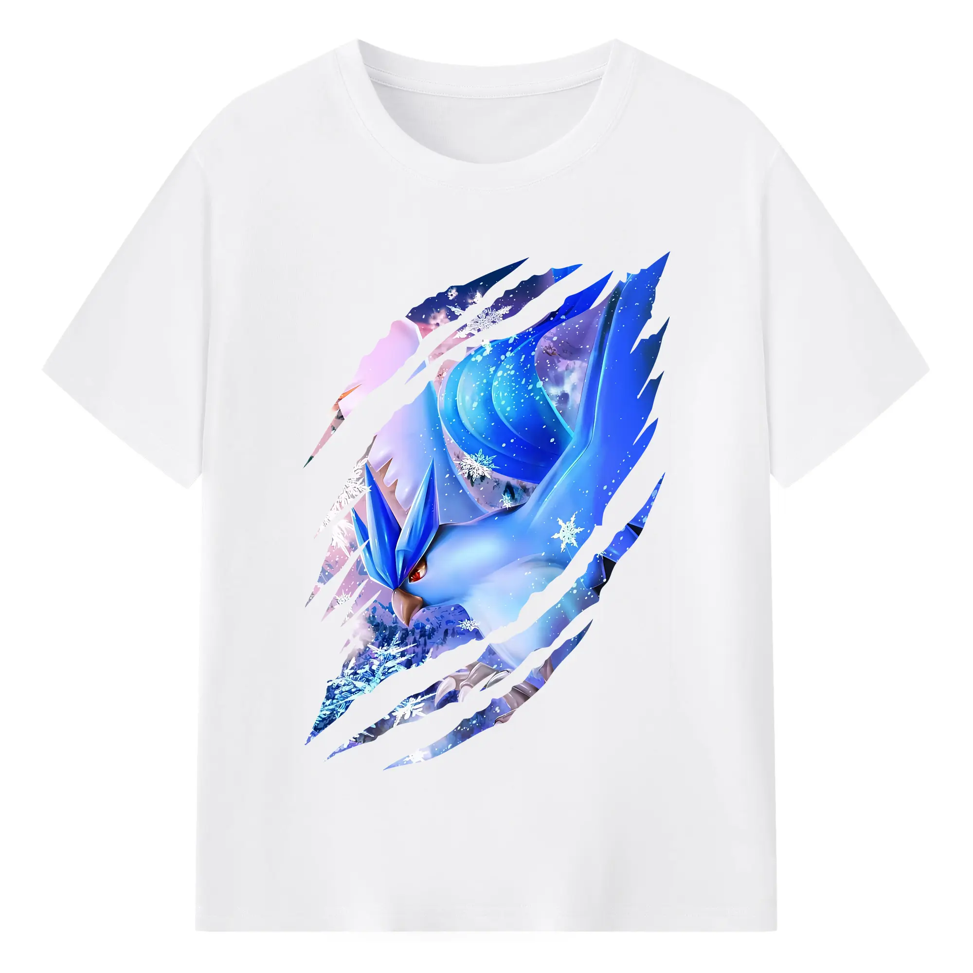 ポケモン グッズ,フリーザー - 綿100％ 半袖Tシャツ ・ フロントプリント ・ 快適 通気性 ・ 日常使い 散歩 スポーツ用