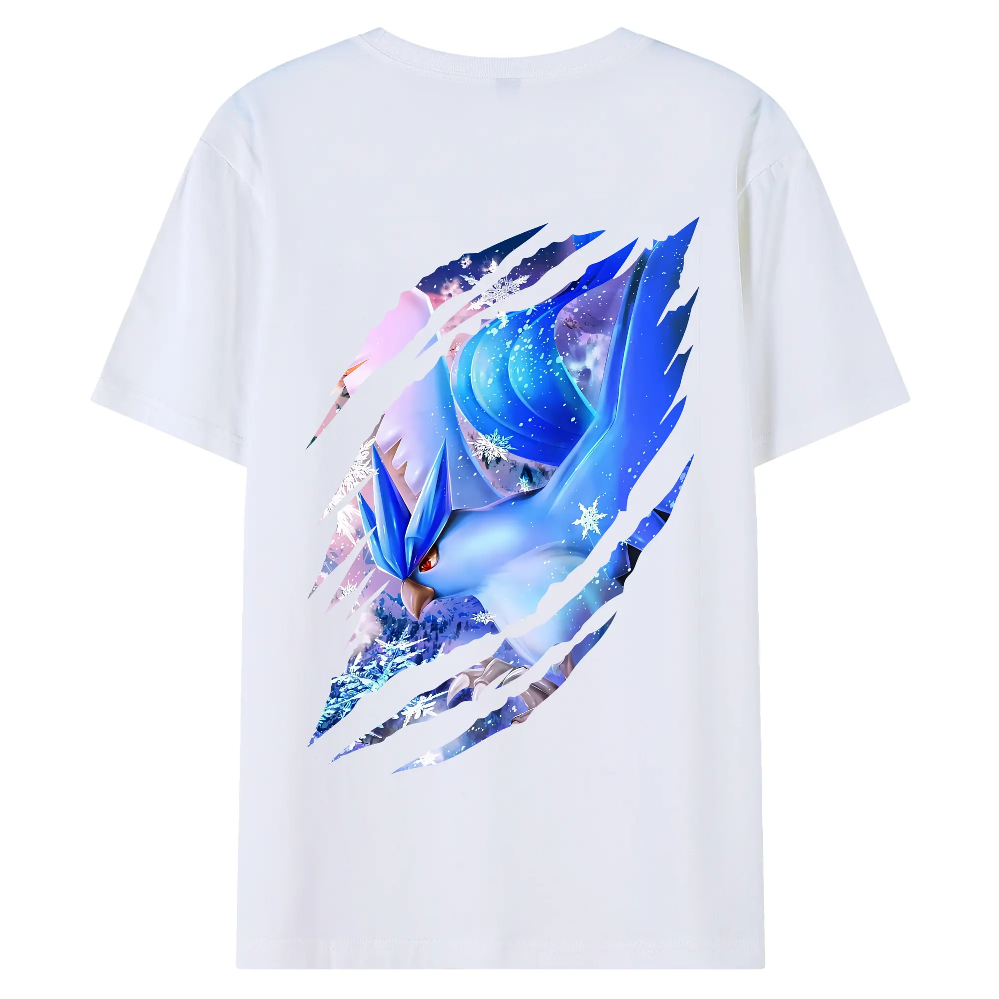 ポケモン グッズ,フリーザー - 綿100％ 半袖Tシャツ ・ バックプリント ・ 快適 通気性 ・ 日常使い 散歩 スポーツ用