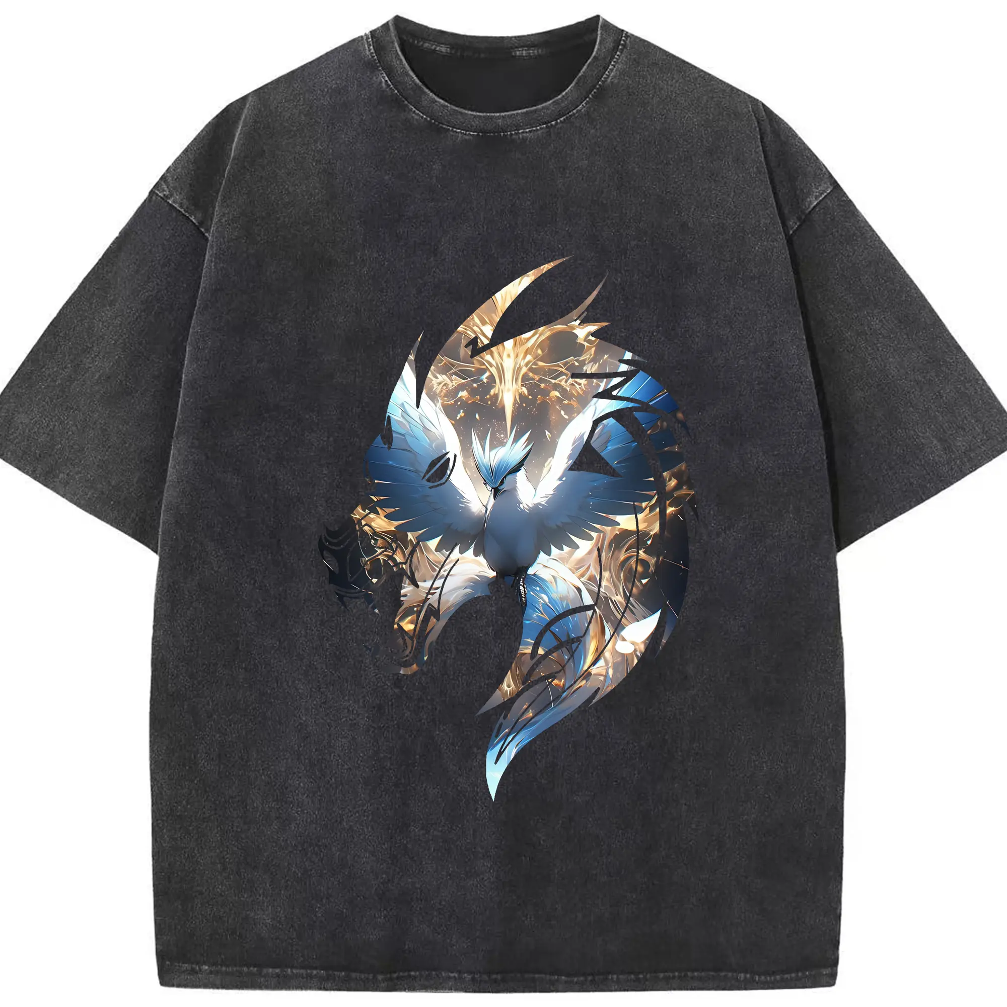 ポケモン グッズ,フリーザー - 綿100％ ヴィンテージ風 半袖Tシャツ ・ フロントプリント ・ 柔らか肌触り ・ 通気性 快適 ・ スポーツ カジュアル 外出用