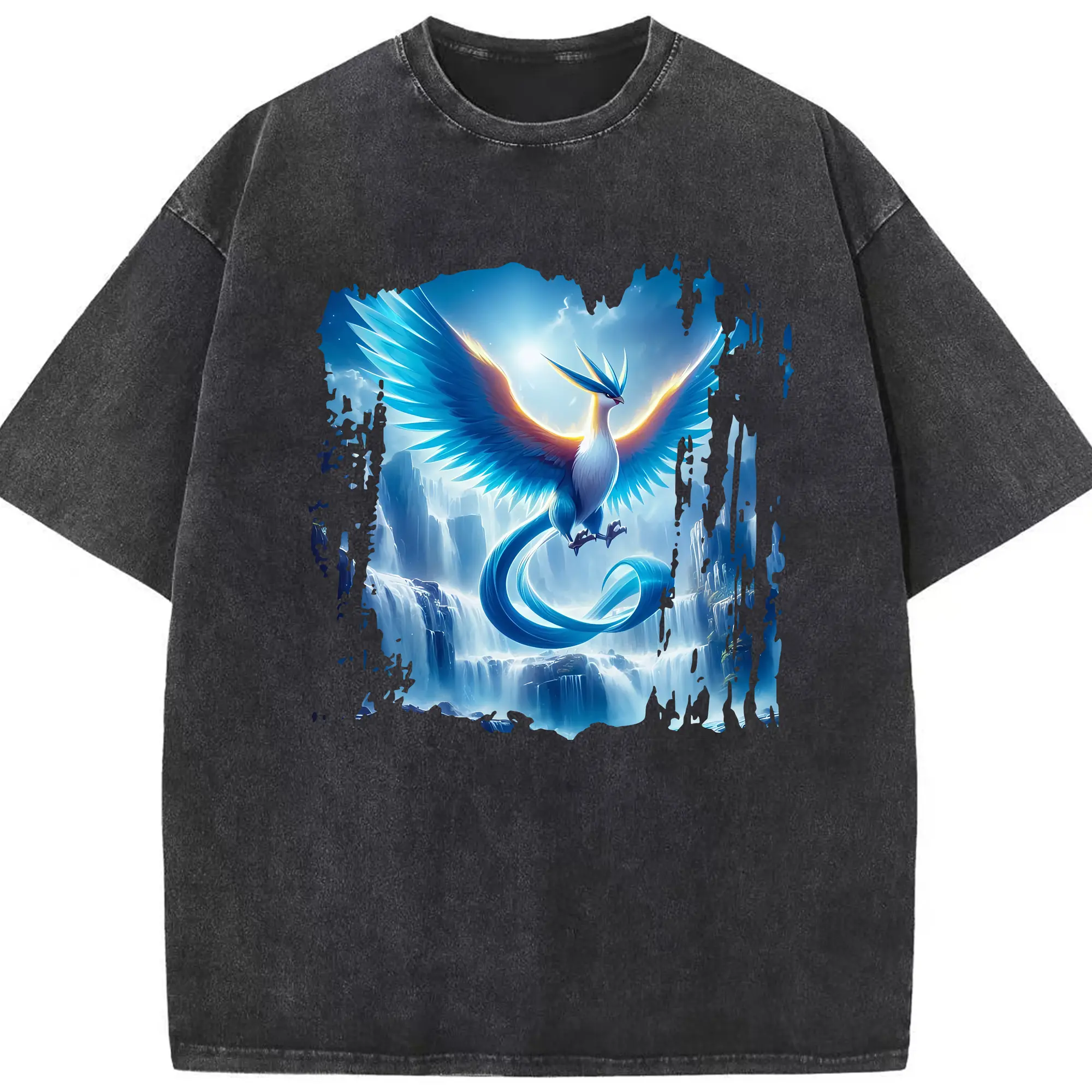 ポケモン グッズ,フリーザー - 綿100％ ヴィンテージ風 半袖Tシャツ ・ フロントプリント ・ 柔らか肌触り ・ 通気性 快適 ・ スポーツ カジュアル 外出用