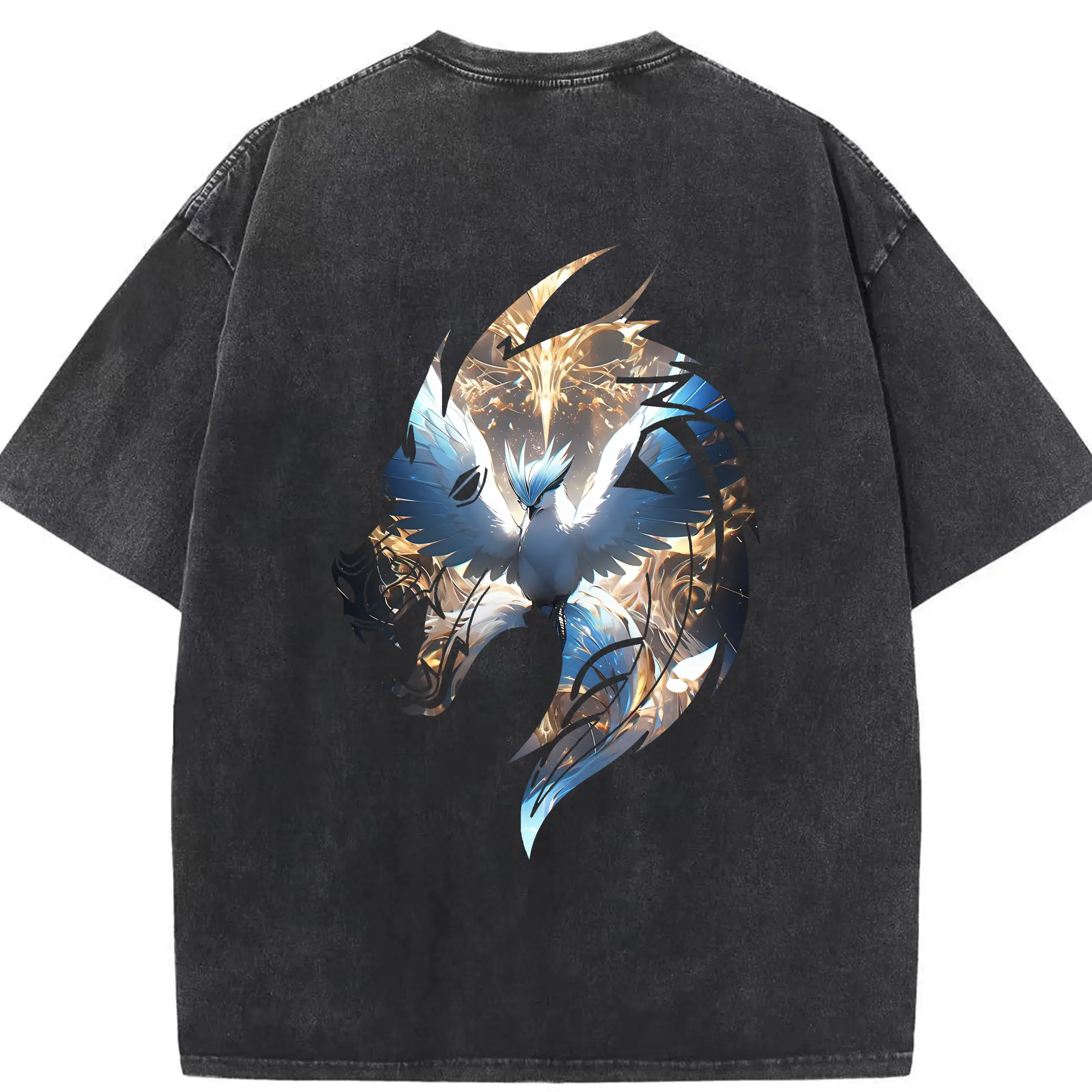 ポケモン グッズ,フリーザー - 綿100％ ヴィンテージ風 半袖Tシャツ ・ 背面プリント ・ 柔らか肌触り ・ 通気性 快適 ・ スポーツ カジュアル 外出用