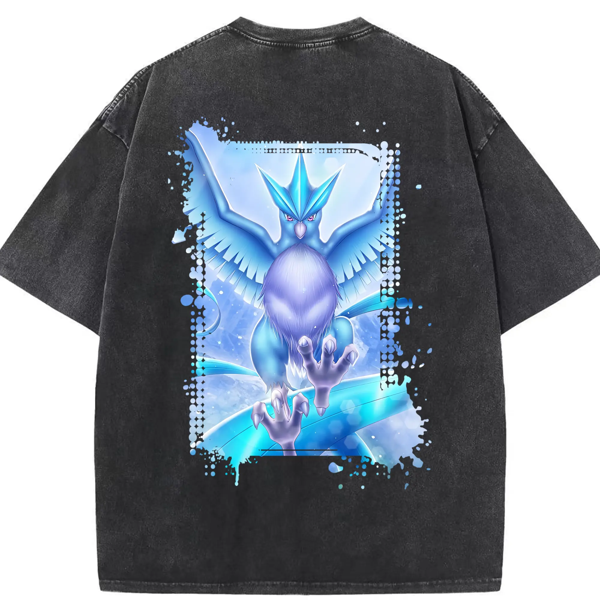 ポケモン グッズ,フリーザー - 綿100％ ヴィンテージ風 半袖Tシャツ ・ 背面プリント ・ 柔らか肌触り ・ 通気性 快適 ・ スポーツ カジュアル 外出用
