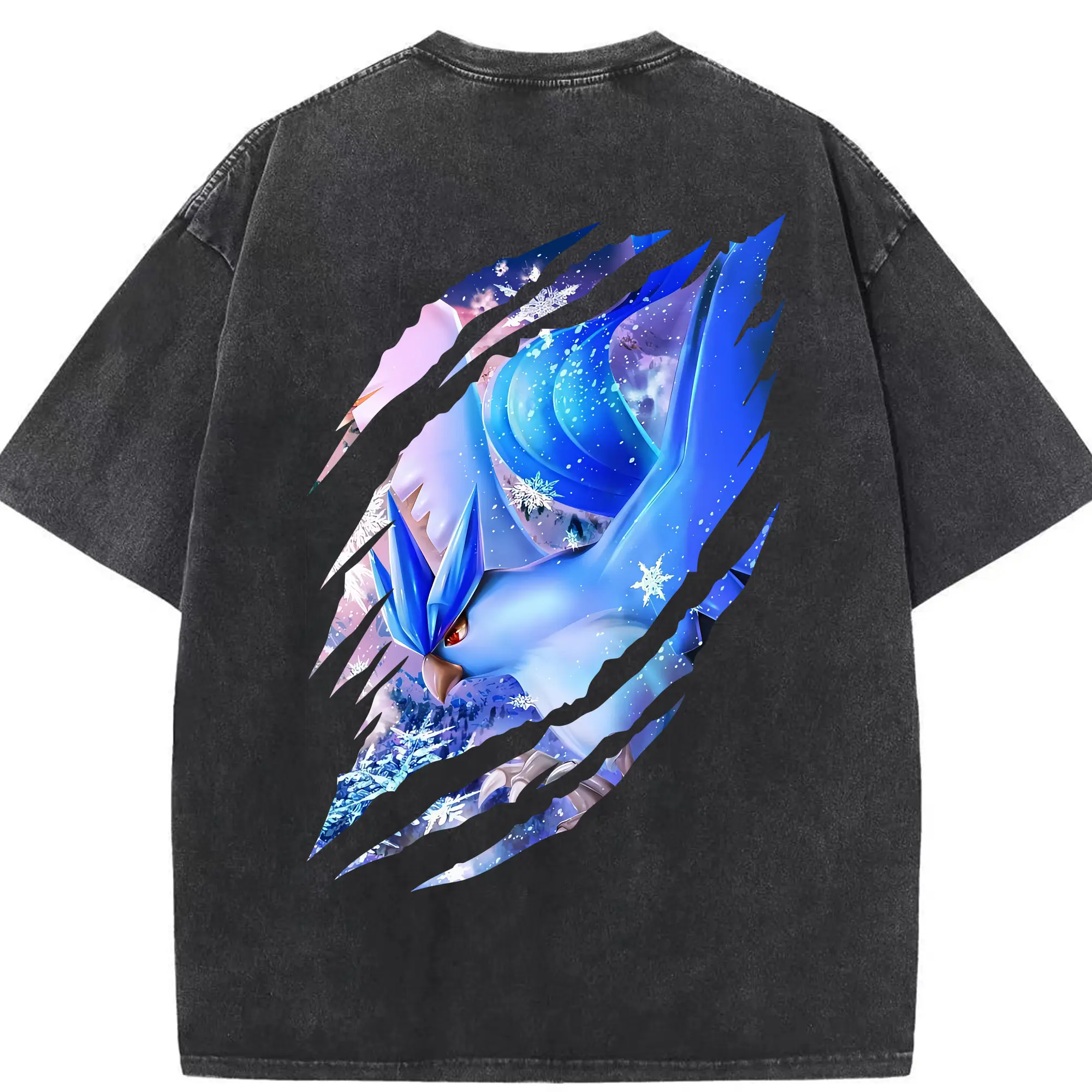 ポケモン グッズ,フリーザー - 綿100％ ヴィンテージ風 半袖Tシャツ ・ 背面プリント ・ 柔らか肌触り ・ 通気性 快適 ・ スポーツ カジュアル 外出用