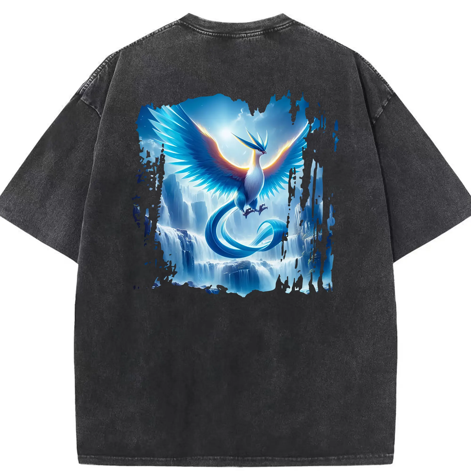 ポケモン グッズ,フリーザー - 綿100％ ヴィンテージ風 半袖Tシャツ ・ 背面プリント ・ 柔らか肌触り ・ 通気性 快適 ・ スポーツ カジュアル 外出用