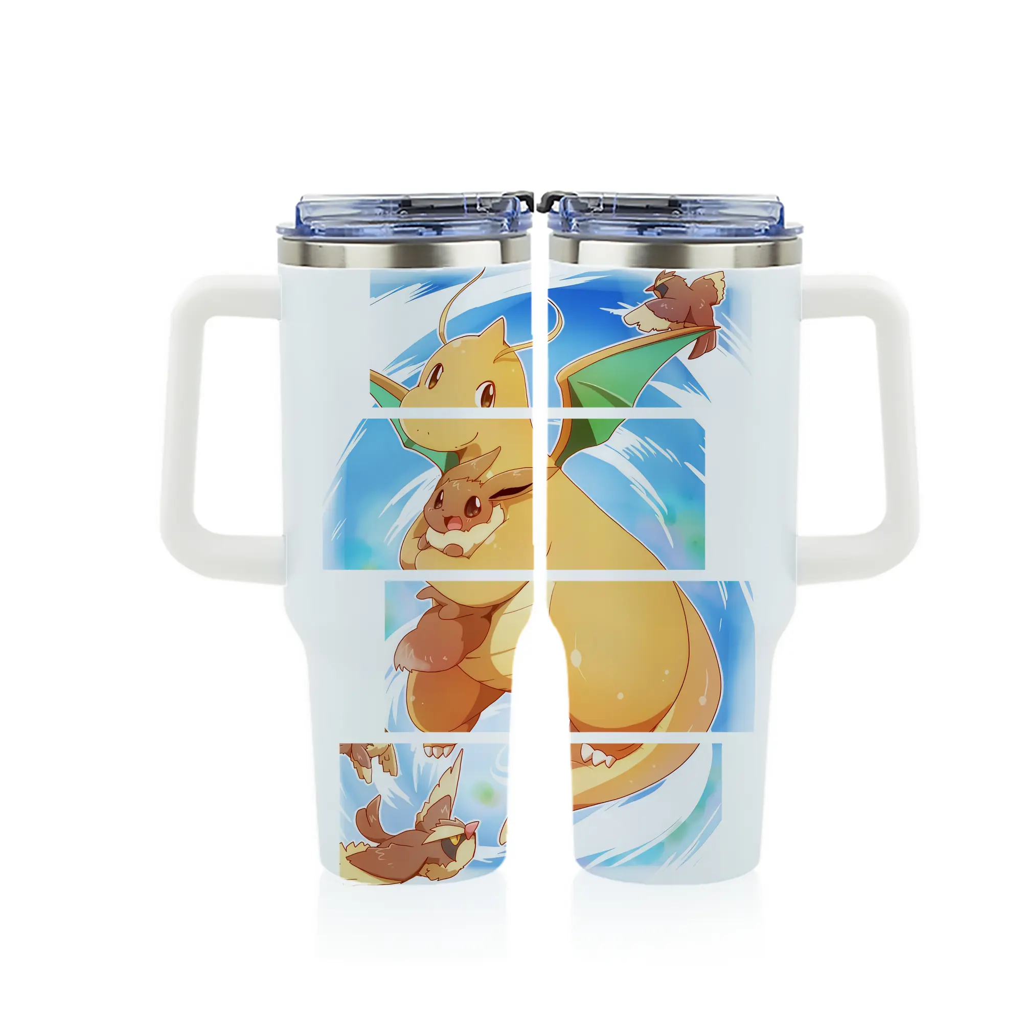 ポケモン グッズ,カイリュー - 1200mL フルプリント車用タンブラー ・ 304ステンレス 内側 ・ 201ステンレス 外側 ・ 保温 保冷 ・ 通勤 ドライブ アウトドア用