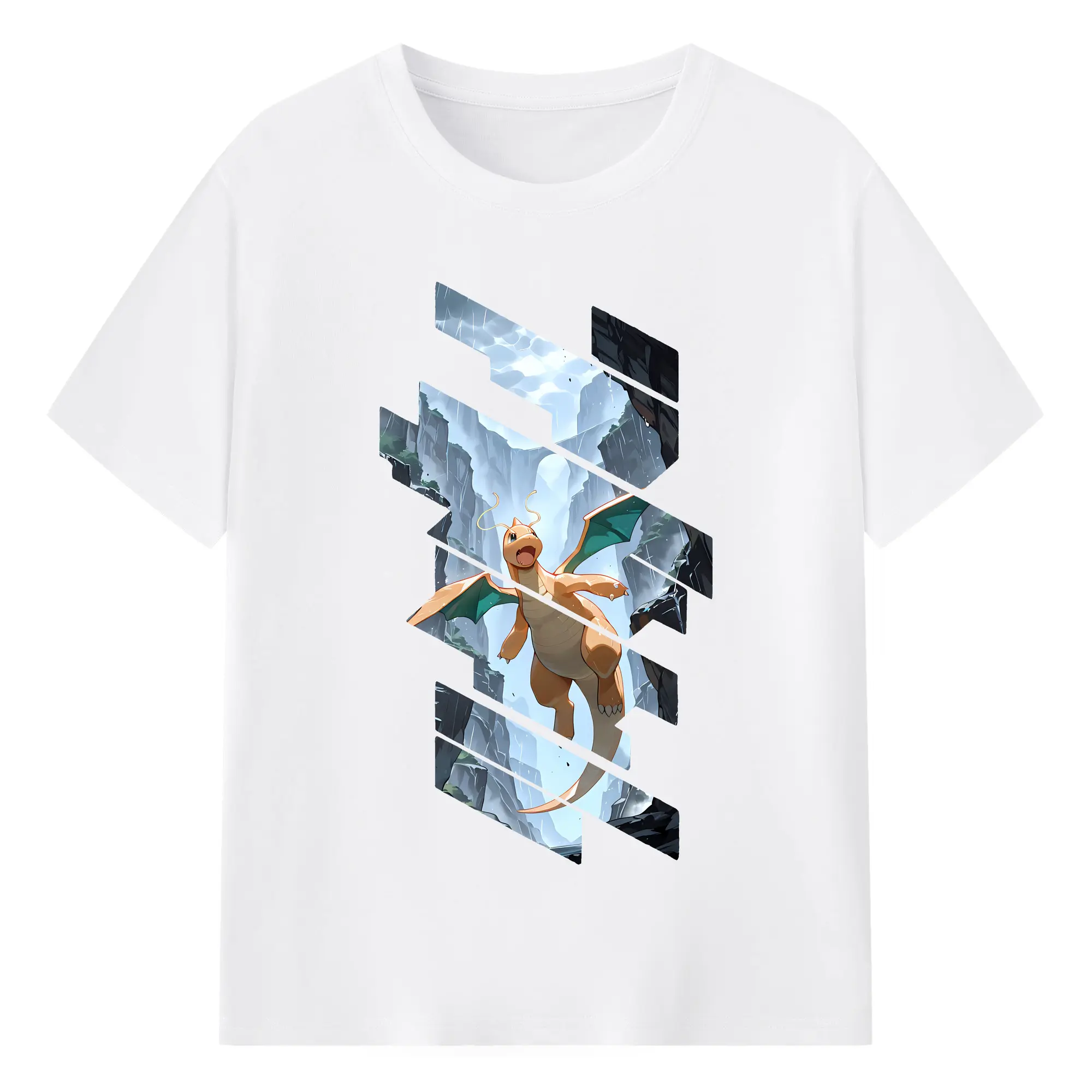 ポケモン グッズ,カイリュー - 綿100％ 半袖Tシャツ ・ フロントプリント ・ 快適 通気性 ・ 日常使い 散歩 スポーツ用