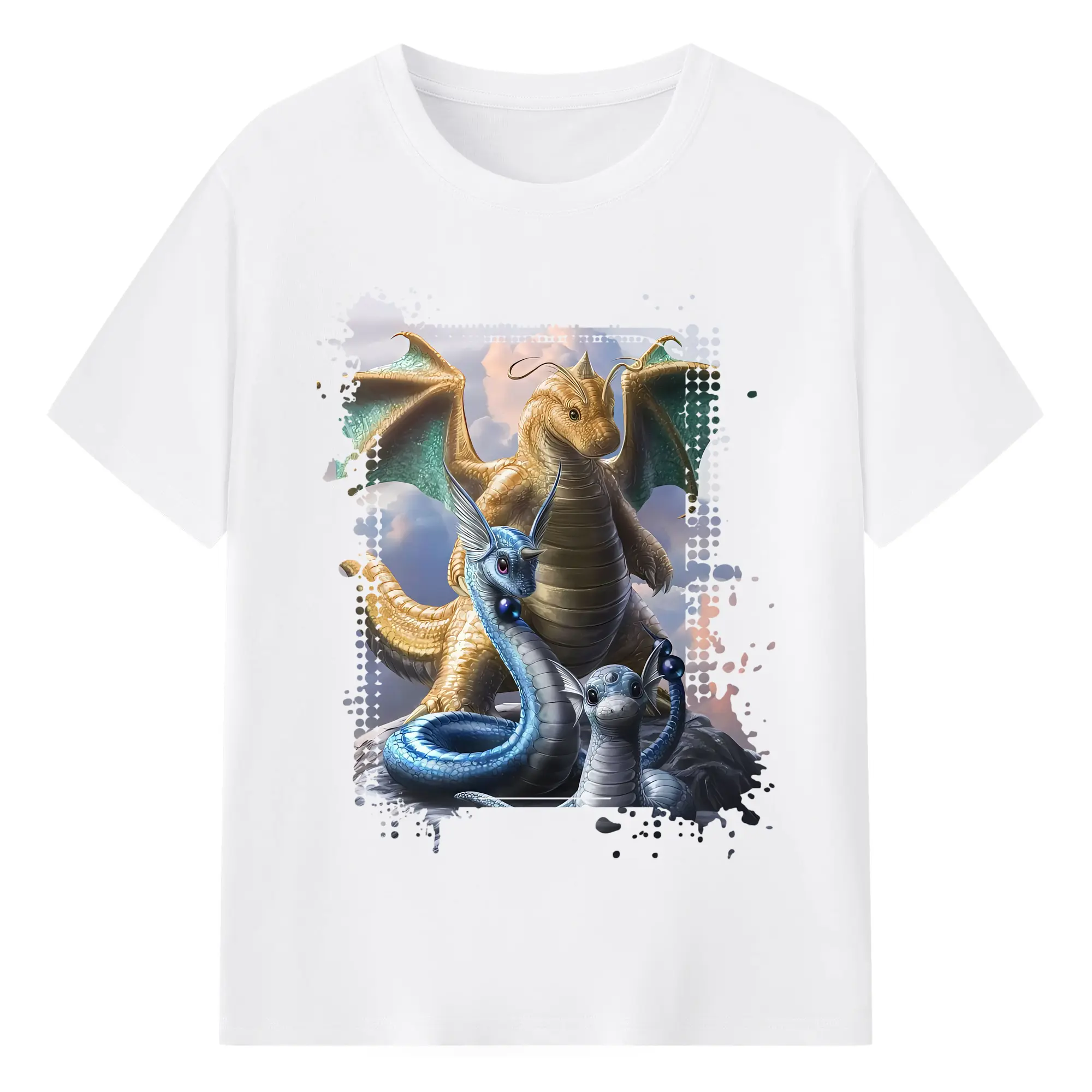 ポケモン グッズ,カイリュー - 綿100％ 半袖Tシャツ ・ フロントプリント ・ 快適 通気性 ・ 日常使い 散歩 スポーツ用