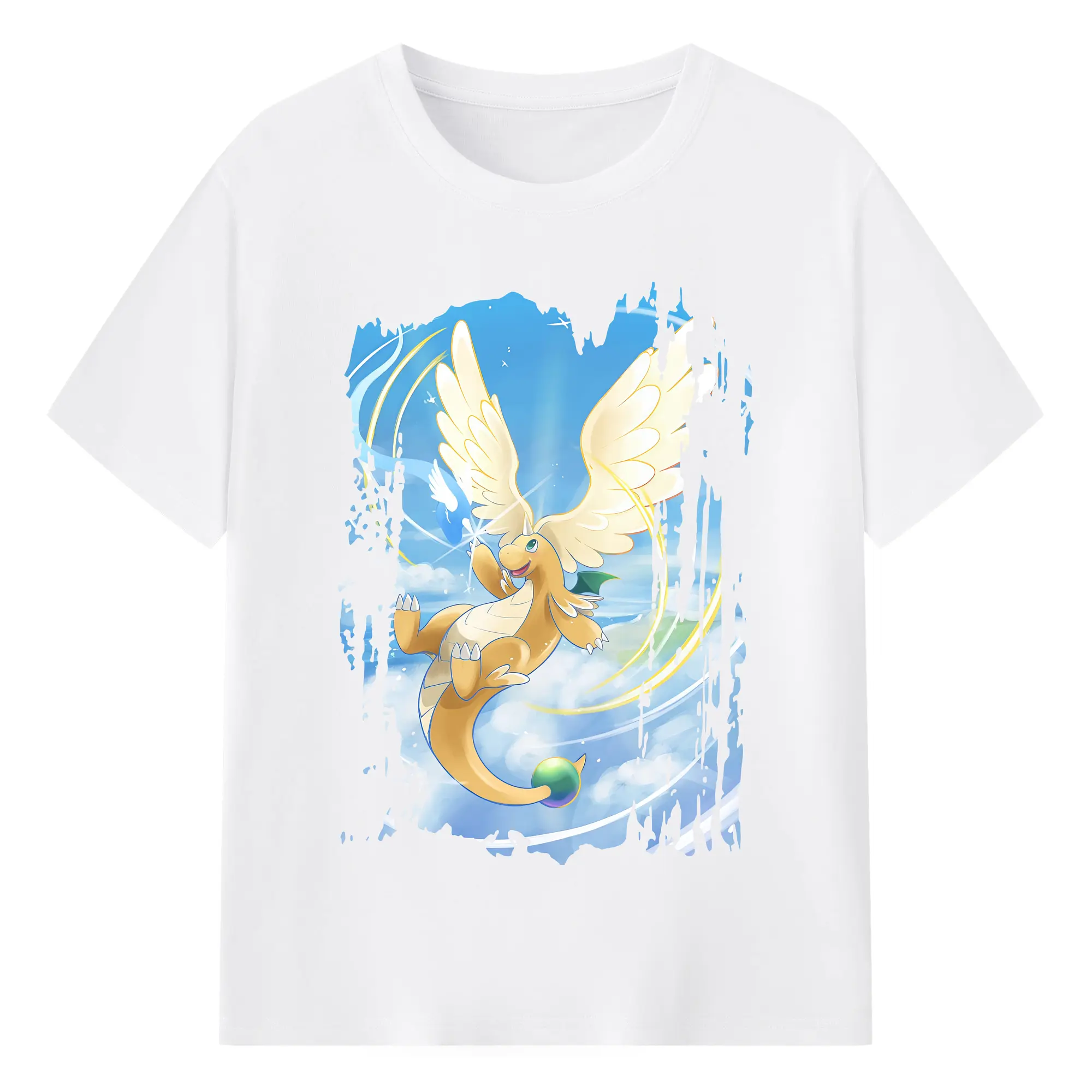 ポケモン グッズ,カイリュー - 綿100％ 半袖Tシャツ ・ フロントプリント ・ 快適 通気性 ・ 日常使い 散歩 スポーツ用