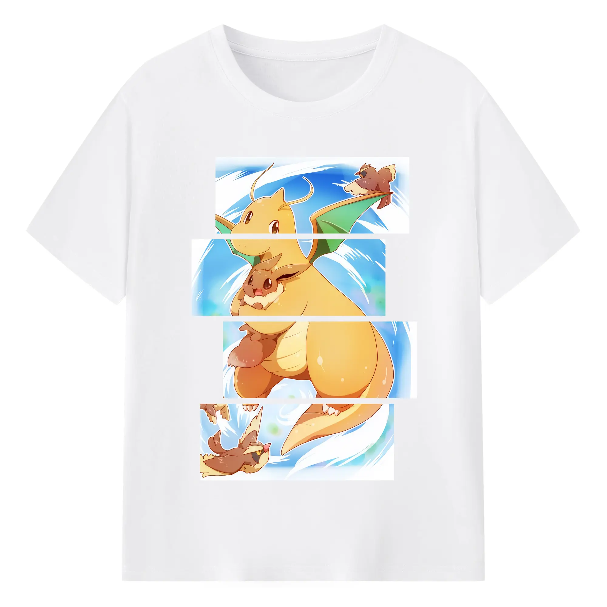 ポケモン グッズ,カイリュー - 綿100％ 半袖Tシャツ ・ フロントプリント ・ 快適 通気性 ・ 日常使い 散歩 スポーツ用