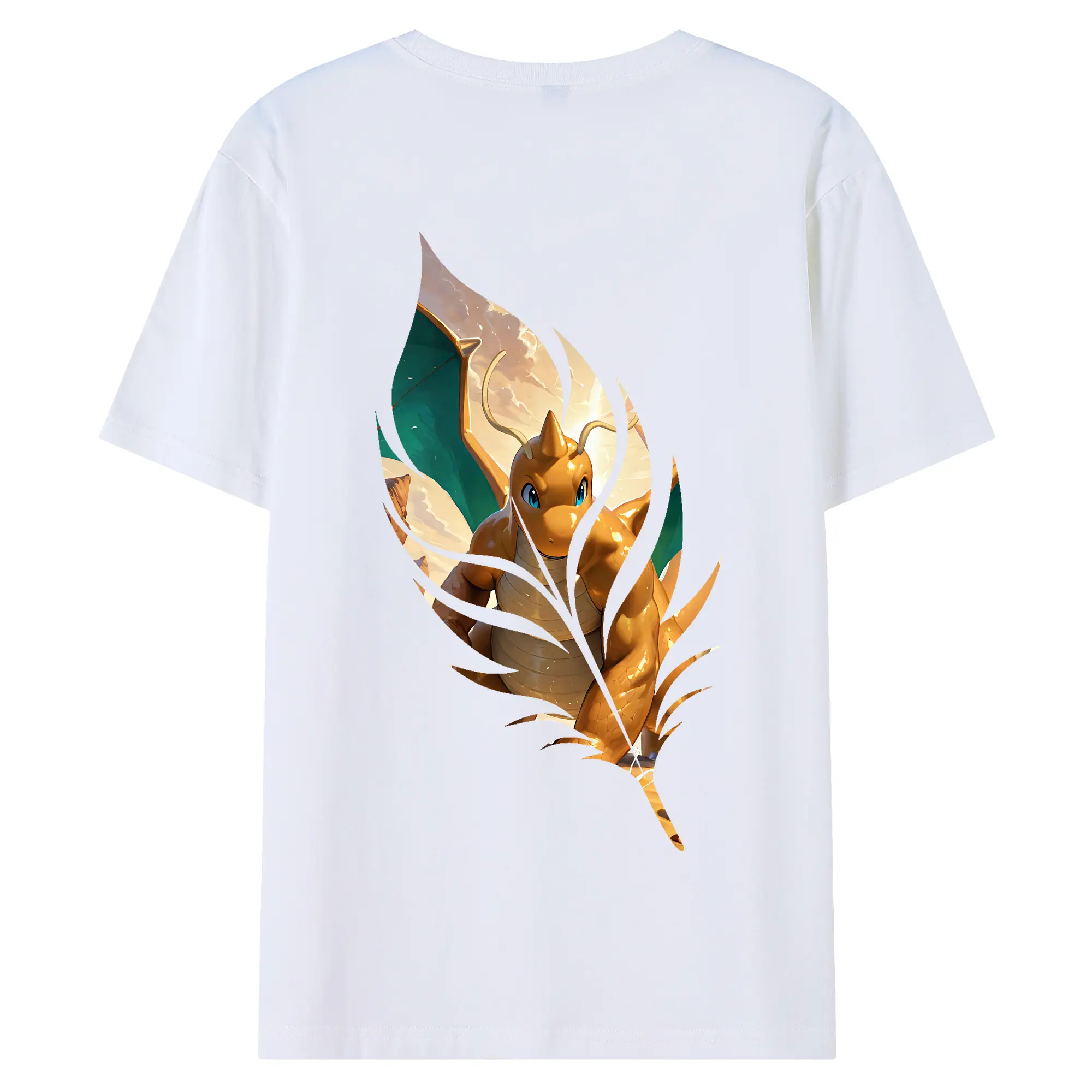 ポケモン グッズ,カイリュー - 綿100％ 半袖Tシャツ ・ バックプリント ・ 快適 通気性 ・ 日常使い 散歩 スポーツ用