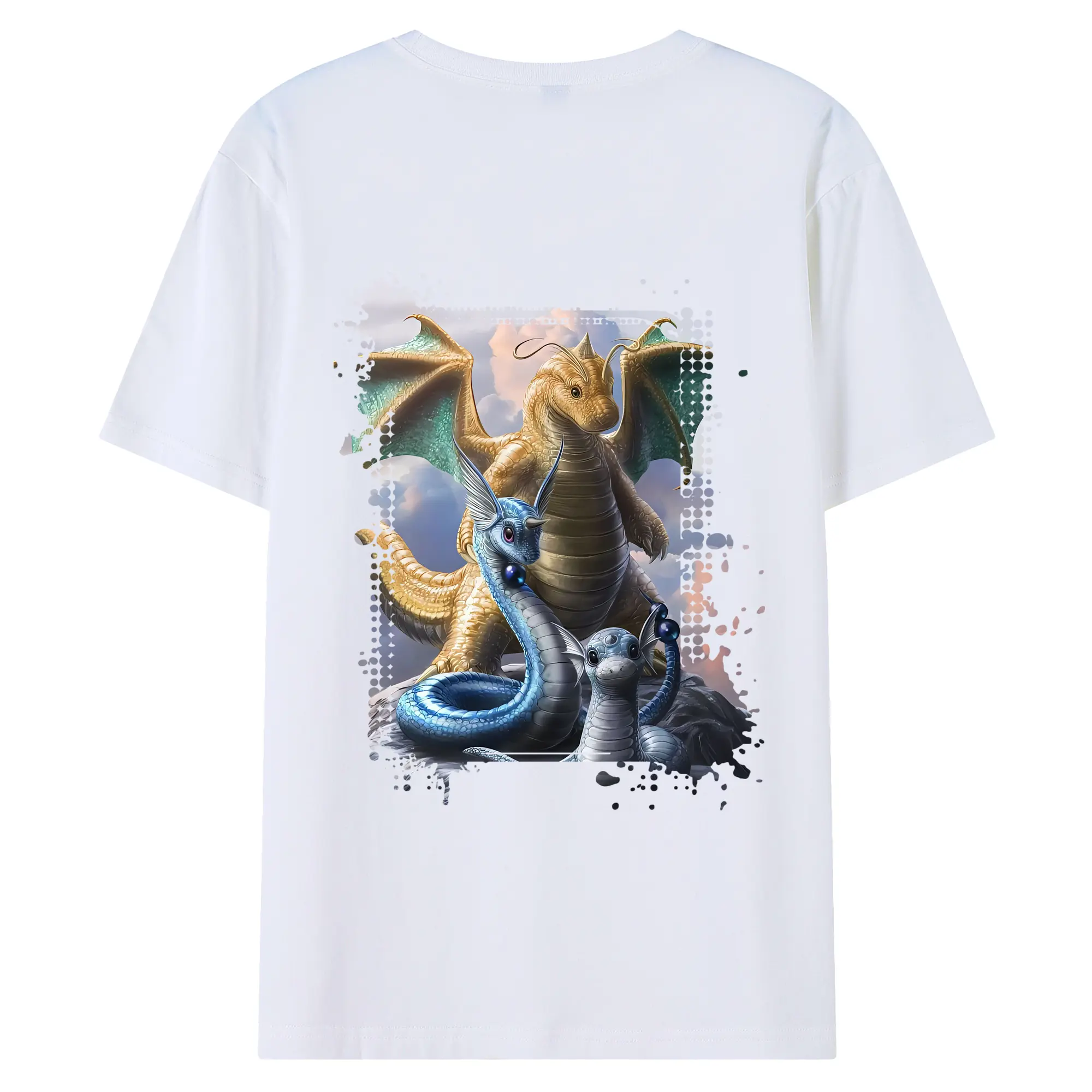 ポケモン グッズ,カイリュー - 綿100％ 半袖Tシャツ ・ バックプリント ・ 快適 通気性 ・ 日常使い 散歩 スポーツ用