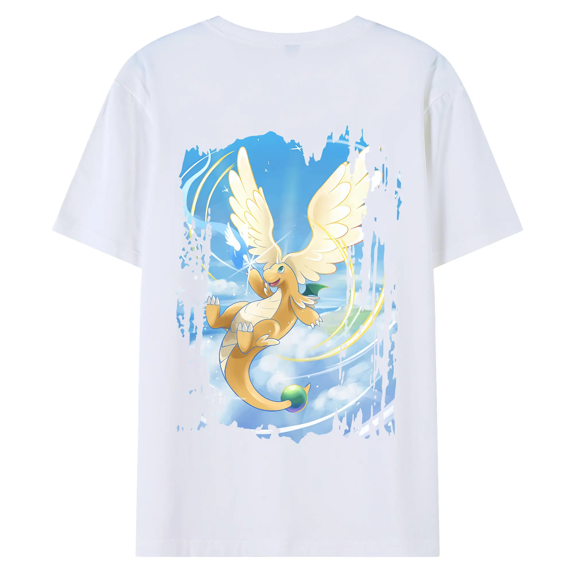 ポケモン グッズ,カイリュー - 綿100％ 半袖Tシャツ ・ バックプリント ・ 快適 通気性 ・ 日常使い 散歩 スポーツ用
