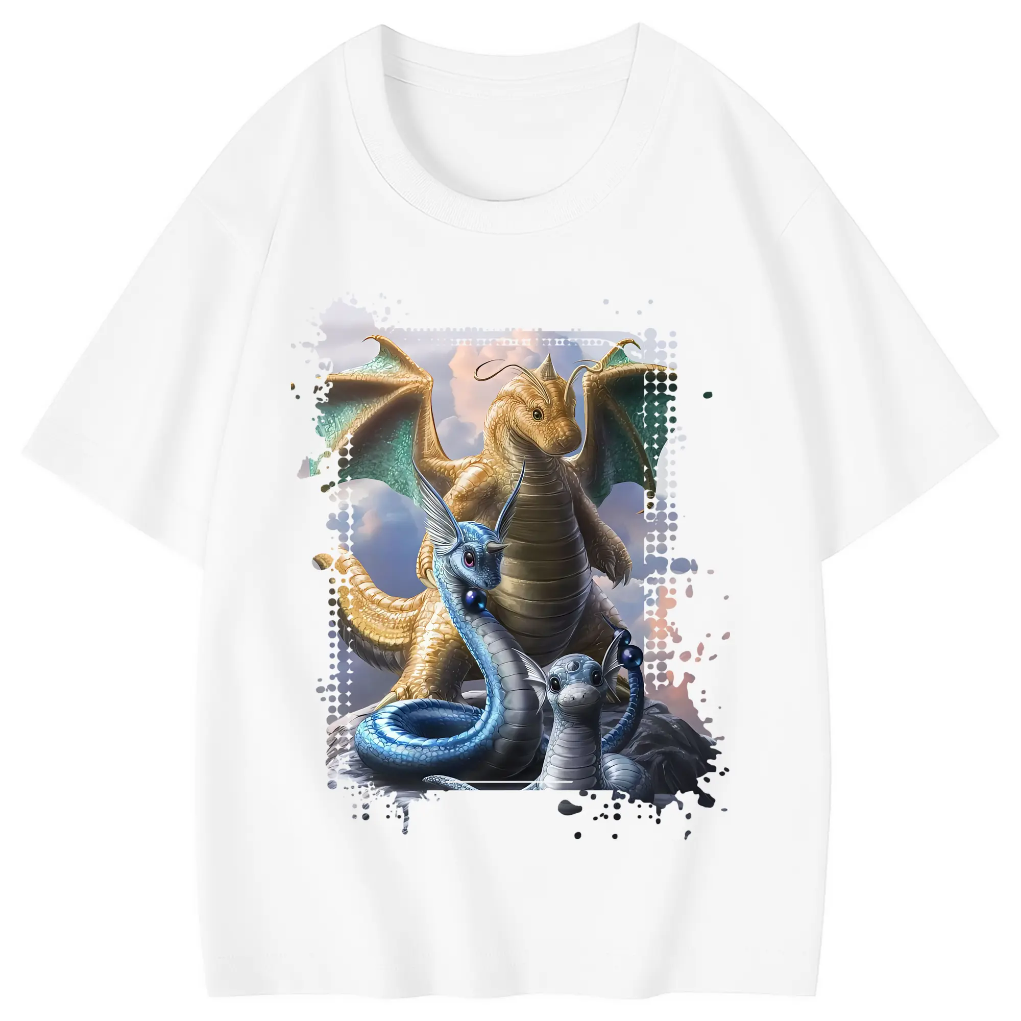 ポケモン グッズ,カイリュー - 綿100％ キッズTシャツ ・ フロントプリント ・ 快適 通気性 ・ スポーツ カジュアル 散歩用