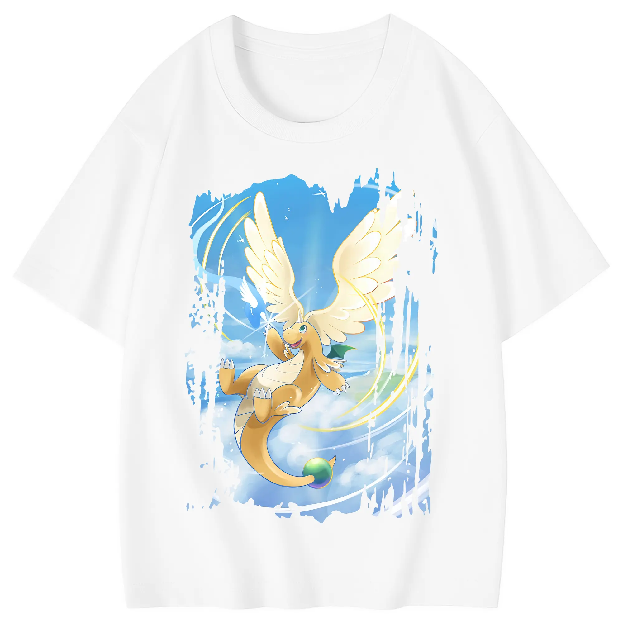 ポケモン グッズ,カイリュー - 綿100％ キッズTシャツ ・ フロントプリント ・ 快適 通気性 ・ スポーツ カジュアル 散歩用