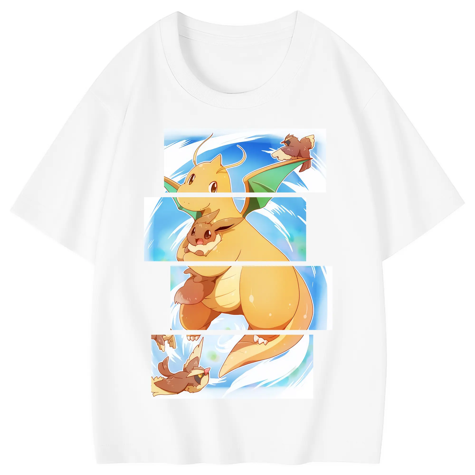 ポケモン グッズ,カイリュー - 綿100％ キッズTシャツ ・ フロントプリント ・ 快適 通気性 ・ スポーツ カジュアル 散歩用