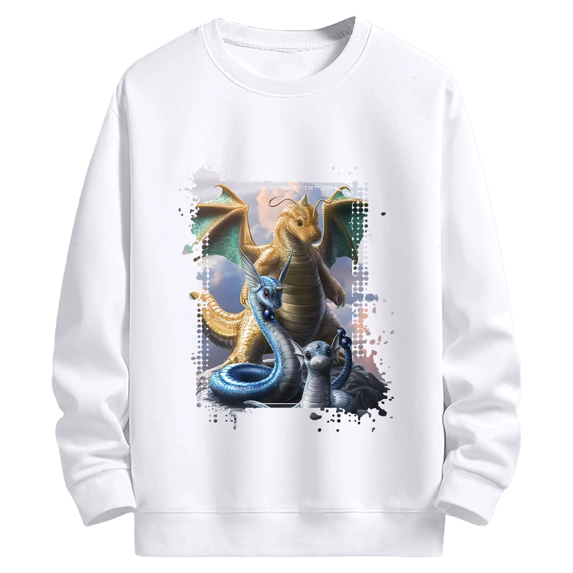 ポケモン グッズ,カイリュー - 高品質 クルーネック スウェット ・ コットン59％ ポリエステル41％ ・ ユニセックス 長袖 トレーナー ・ カジュアル デイリー スポーツ 散歩用