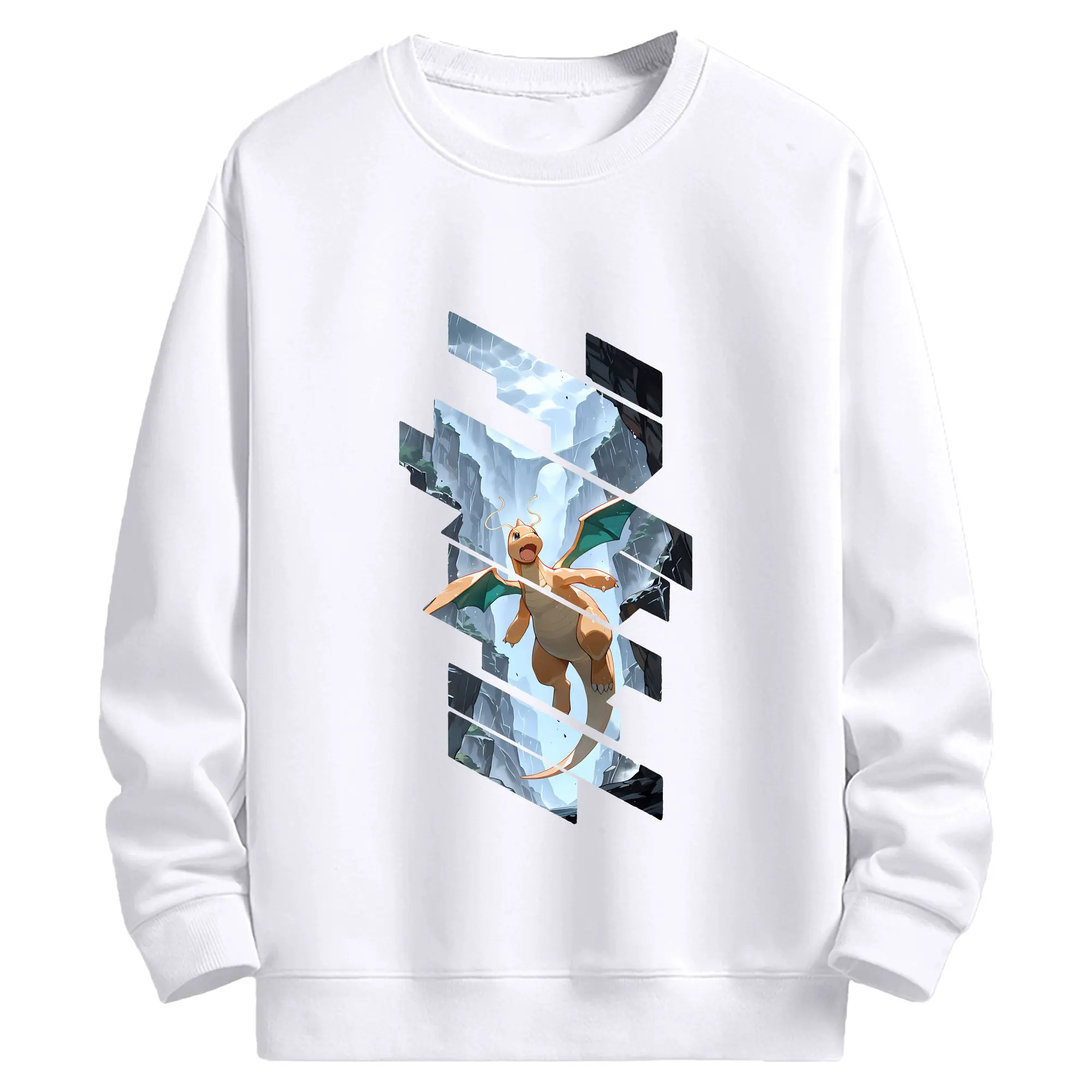 ポケモン グッズ,カイリュー - 高品質 クルーネック スウェット ・ コットン59％ ポリエステル41％ ・ ユニセックス 長袖 トレーナー ・ カジュアル デイリー スポーツ 散歩用