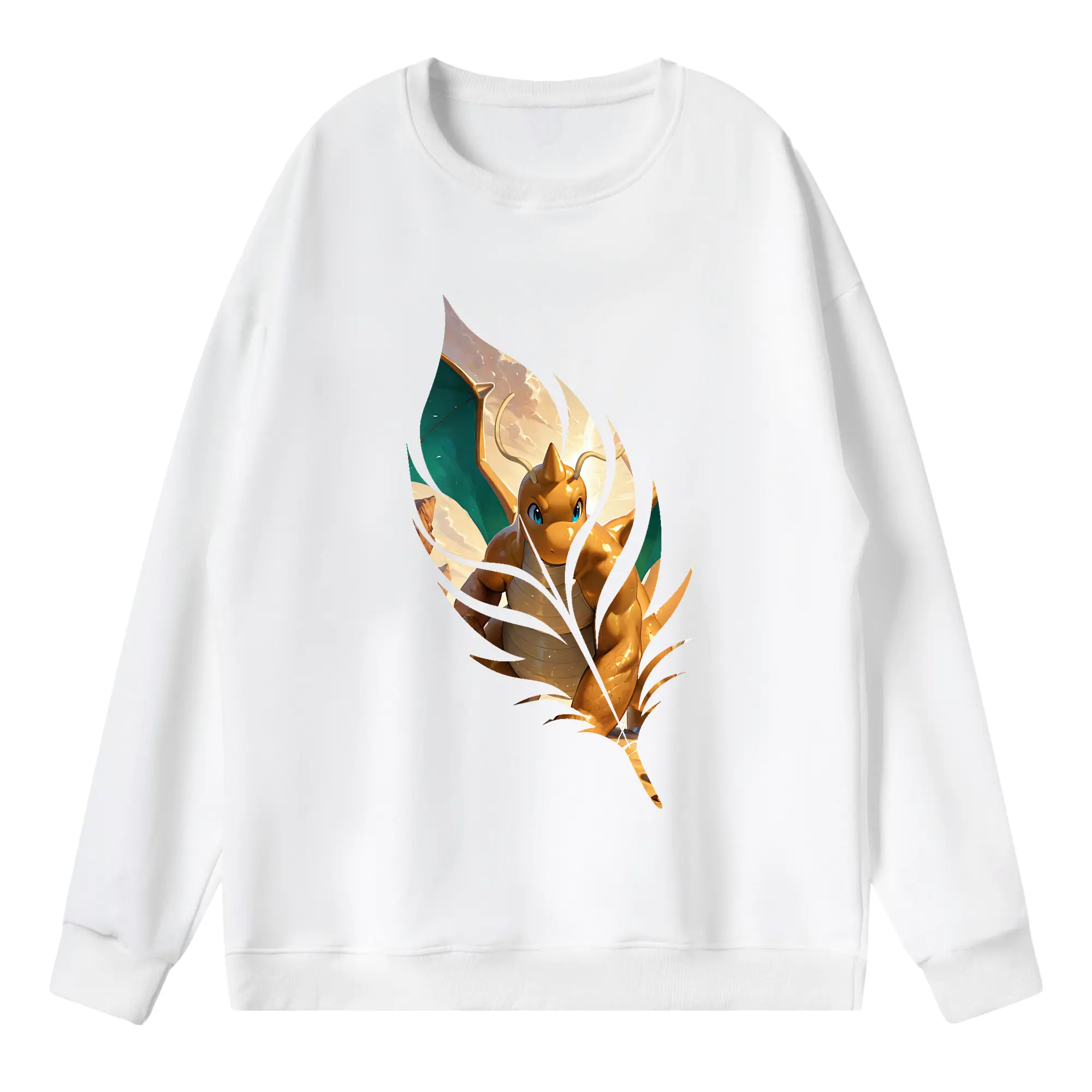 ポケモン グッズ,カイリュー - 薄手 クルーネック スウェット 裏毛260g · ポリエステル 春秋向け カジュアル 男女兼用 · トレーナー デイリー スポーツ 散歩に最適