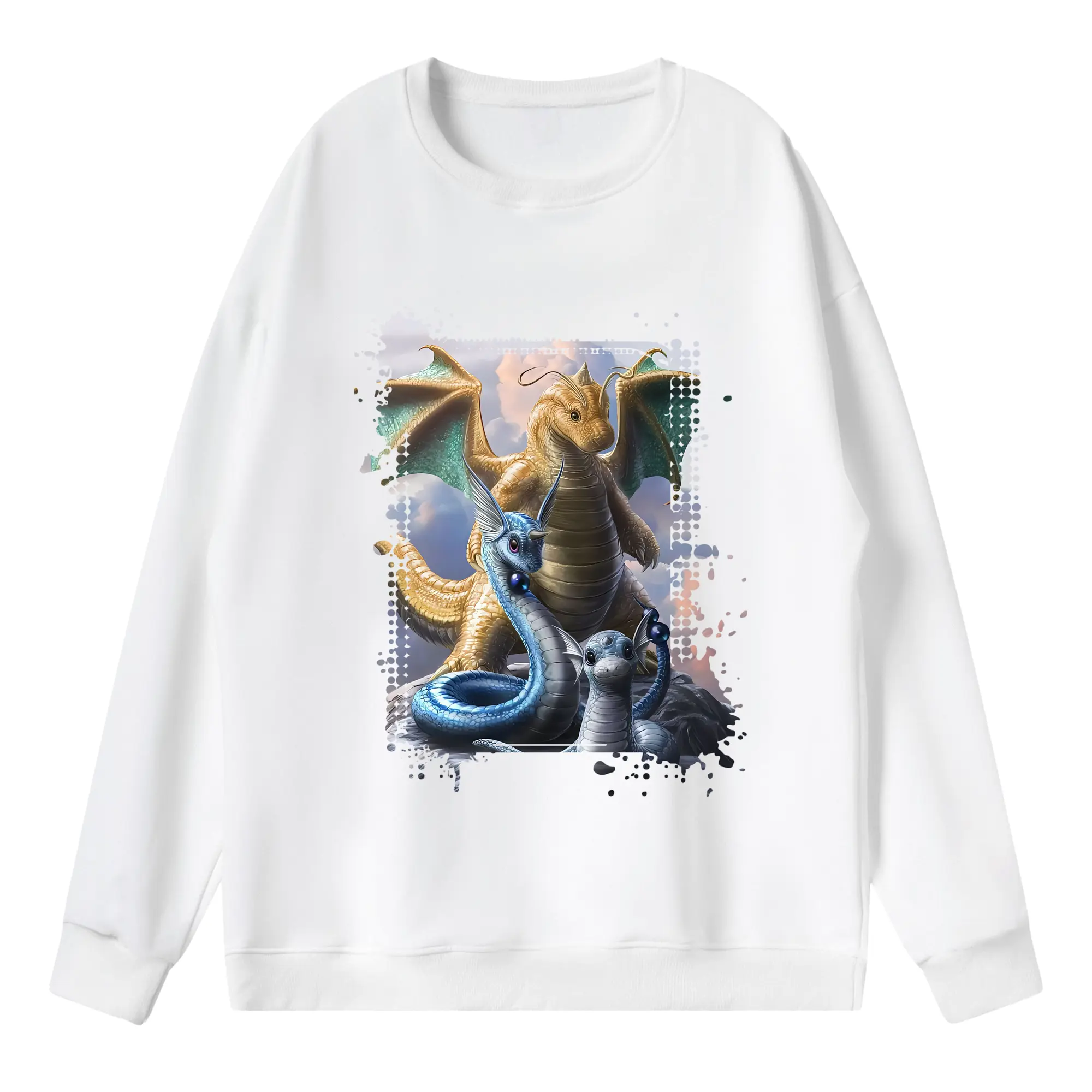 ポケモン グッズ,カイリュー - 薄手 クルーネック スウェット 裏毛260g · ポリエステル 春秋向け カジュアル 男女兼用 · トレーナー デイリー スポーツ 散歩に最適