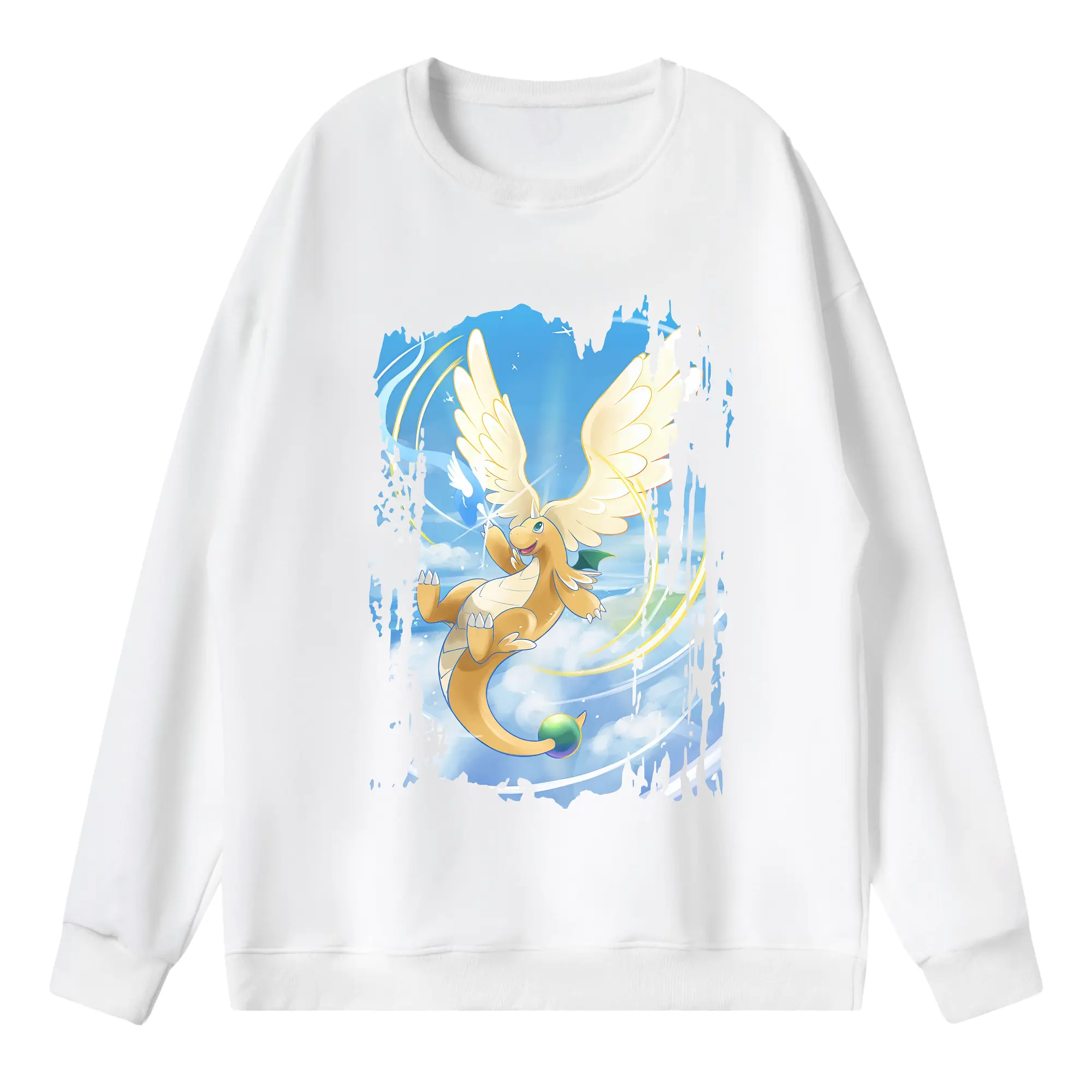 ポケモン グッズ,カイリュー - 薄手 クルーネック スウェット 裏毛260g · ポリエステル 春秋向け カジュアル 男女兼用 · トレーナー デイリー スポーツ 散歩に最適