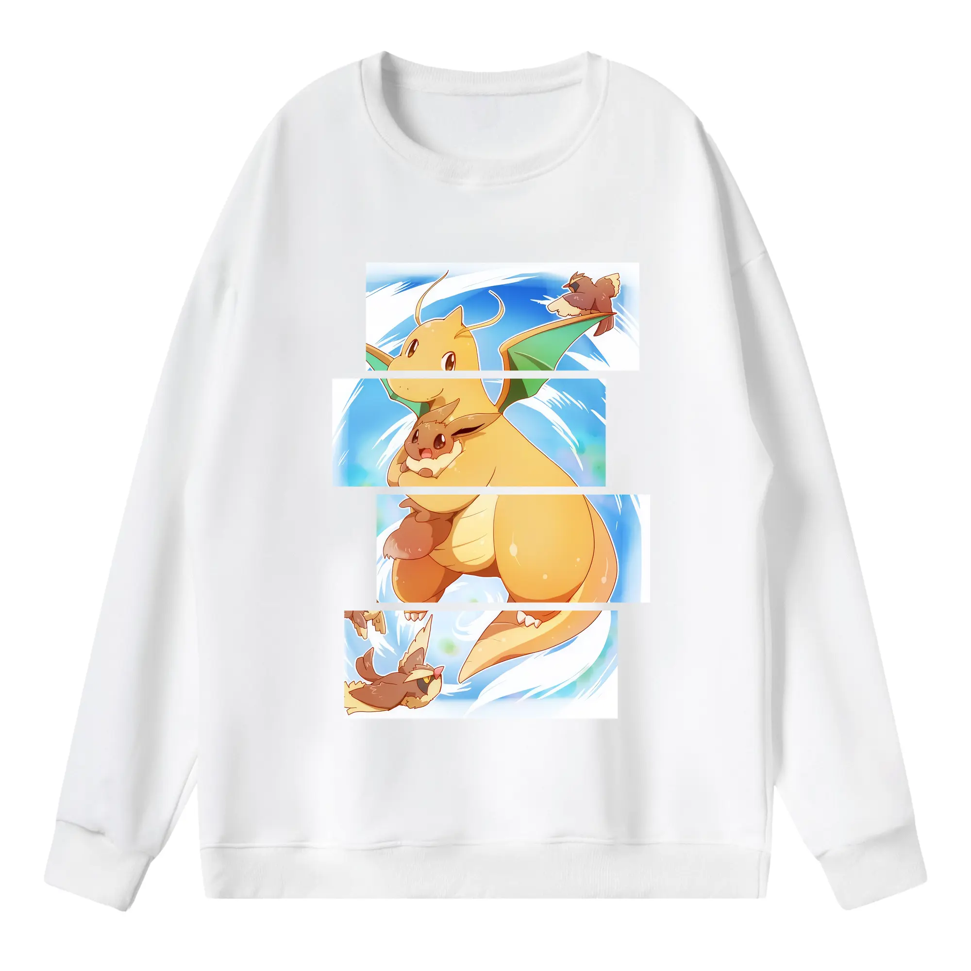 ポケモン グッズ,カイリュー - 薄手 クルーネック スウェット 裏毛260g · ポリエステル 春秋向け カジュアル 男女兼用 · トレーナー デイリー スポーツ 散歩に最適