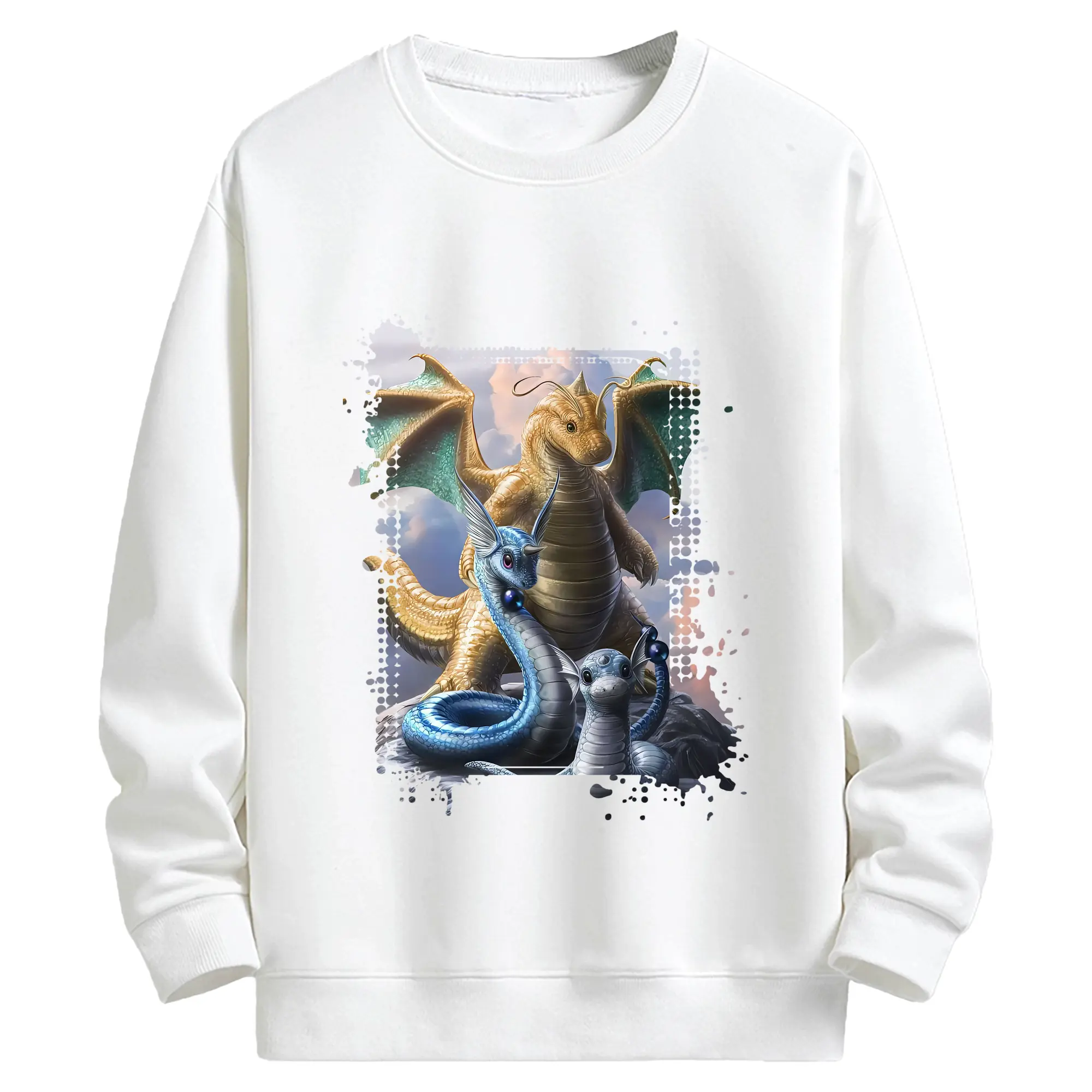 ポケモン グッズ,カイリュー - キッズ クルーネックスウェットシャツ ・ フロントプリント ・ 綿80％ ポリエステル20％ ・ 快適 通学 スポーツ 日常使い お散歩用