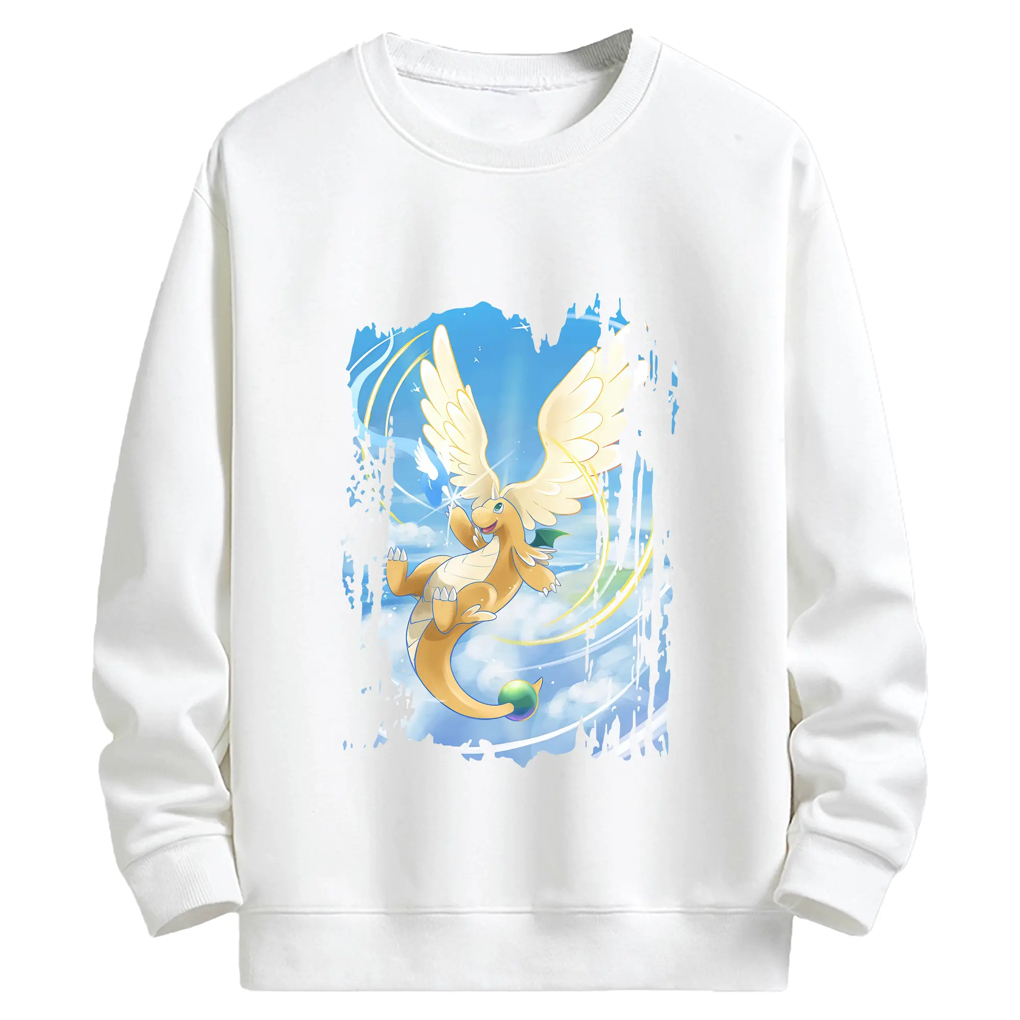 ポケモン グッズ,カイリュー - キッズ クルーネックスウェットシャツ ・ フロントプリント ・ 綿80％ ポリエステル20％ ・ 快適 通学 スポーツ 日常使い お散歩用